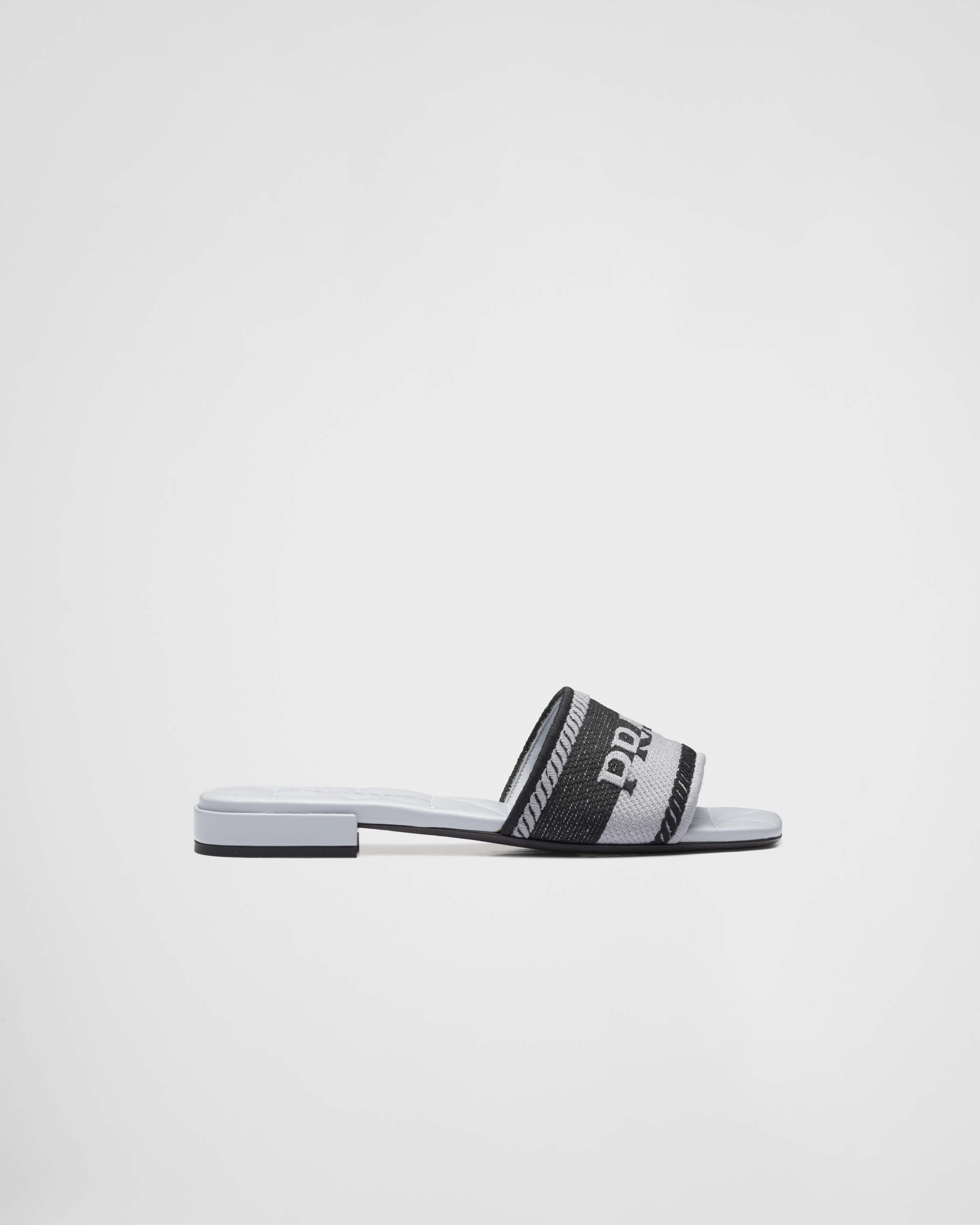 Embroidered fabric slides - 2