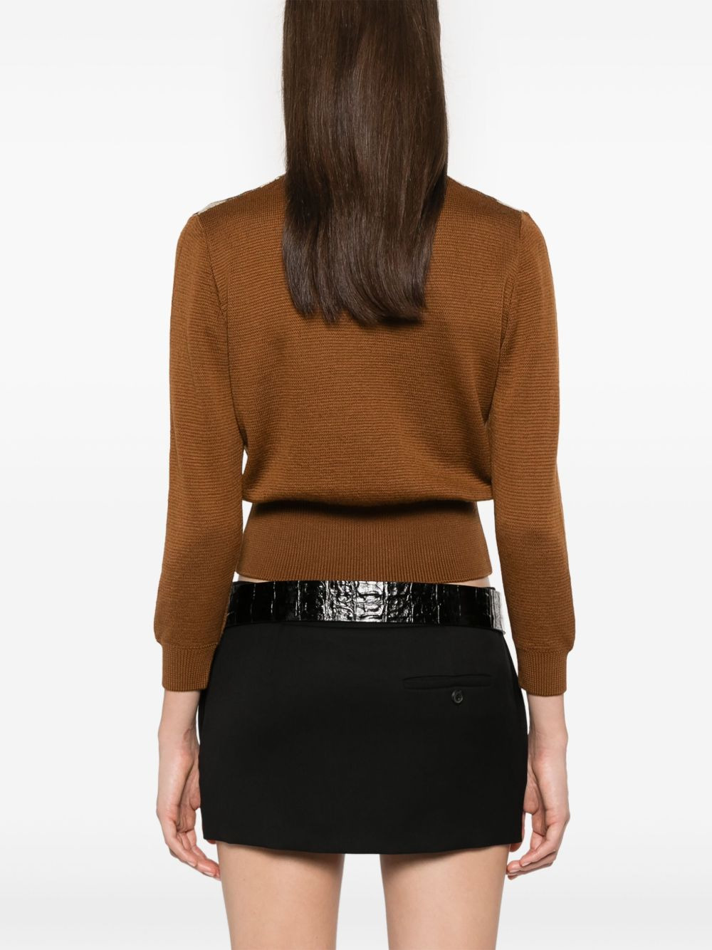 argyle-pattern sweater - 4