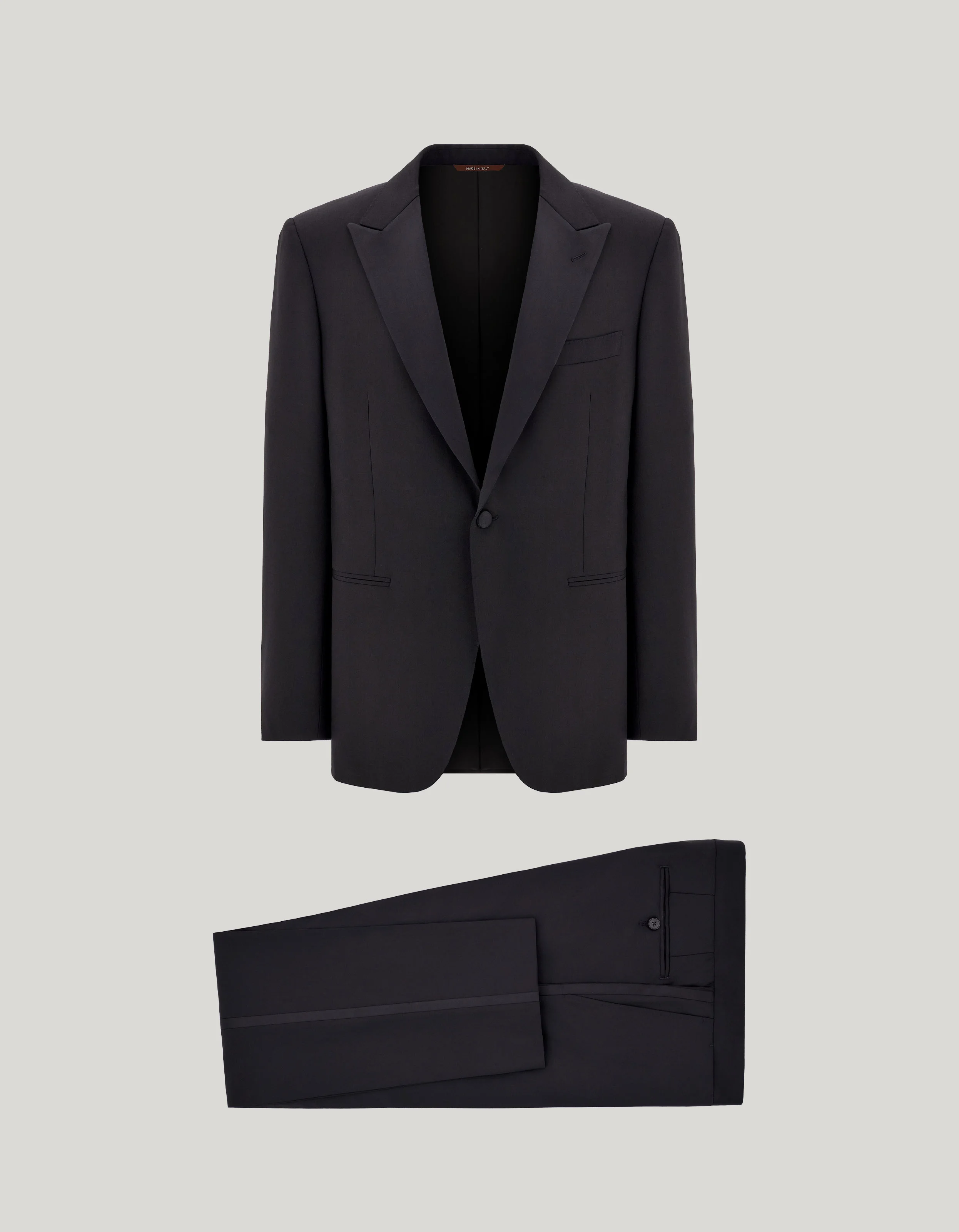 BLACK WOOL TUXEDO WITH PEAK LAPELS - 1