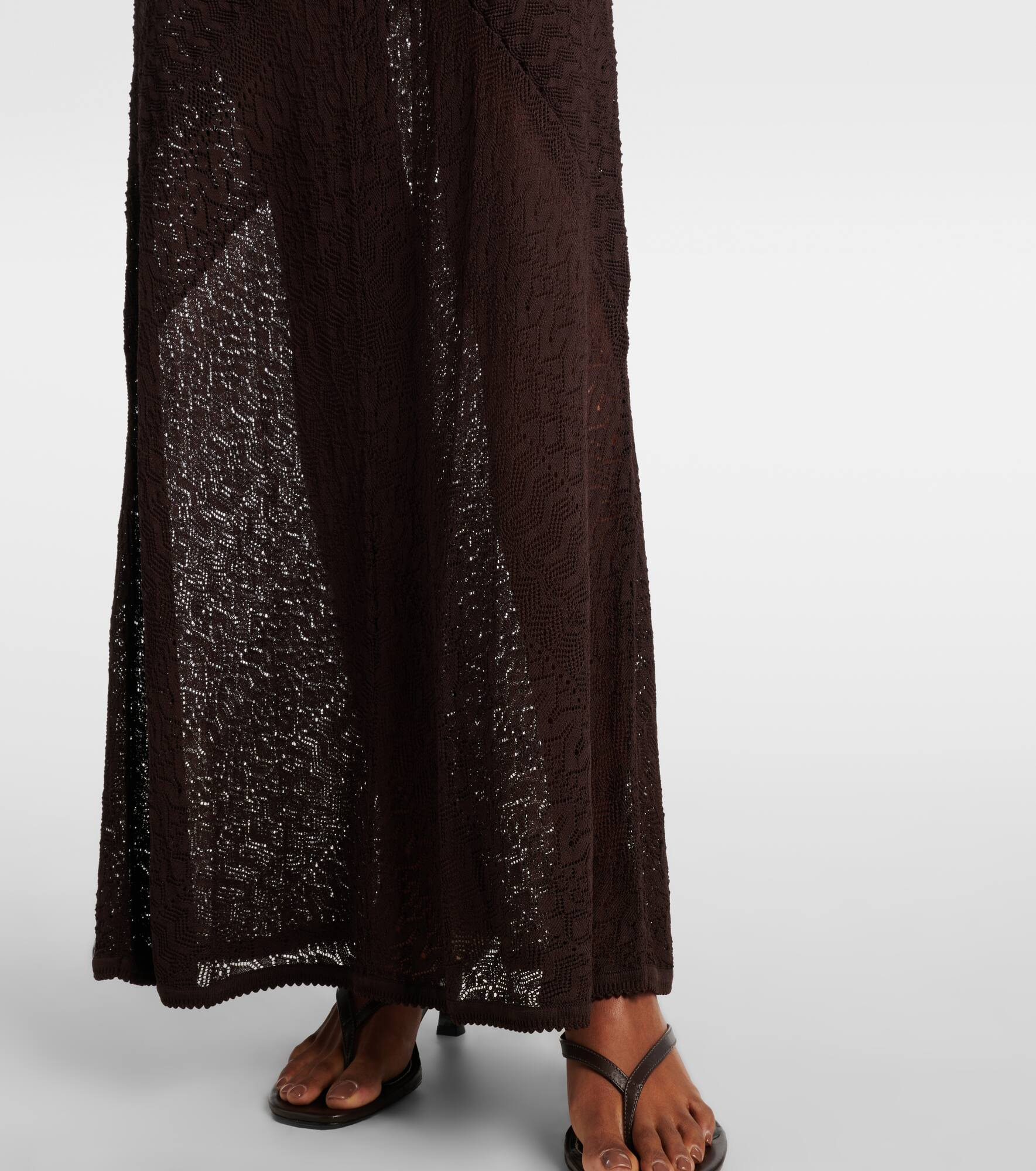 Vera knitted open-back maxi dress - 6