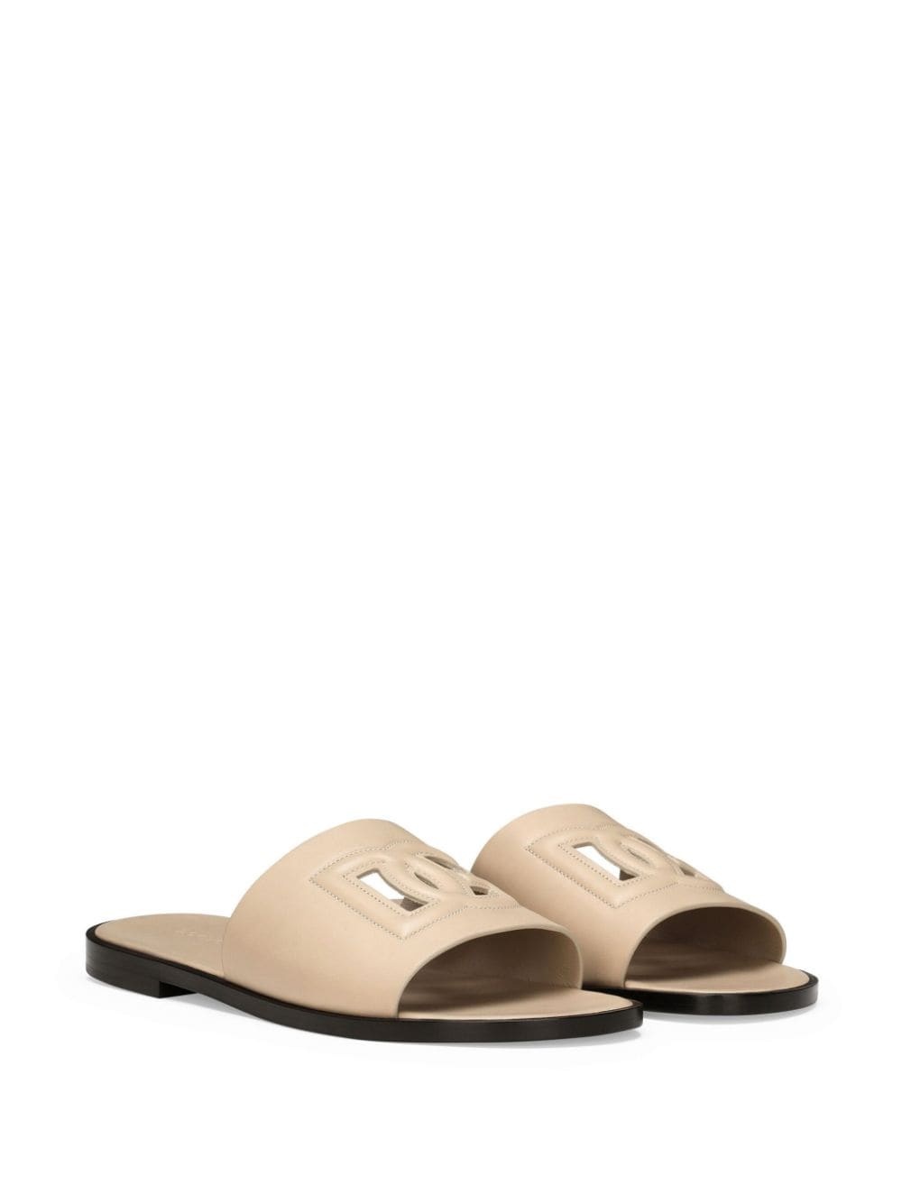 DG-logo leather slides - 2