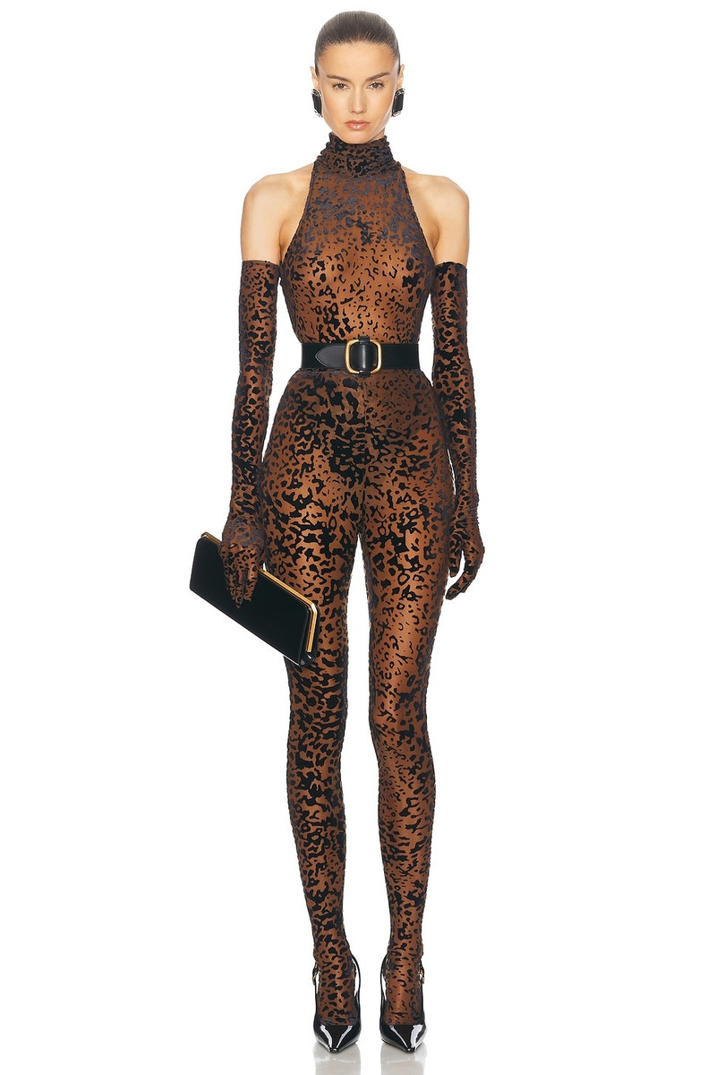 Leopard Burnout Mesh Stocking 5