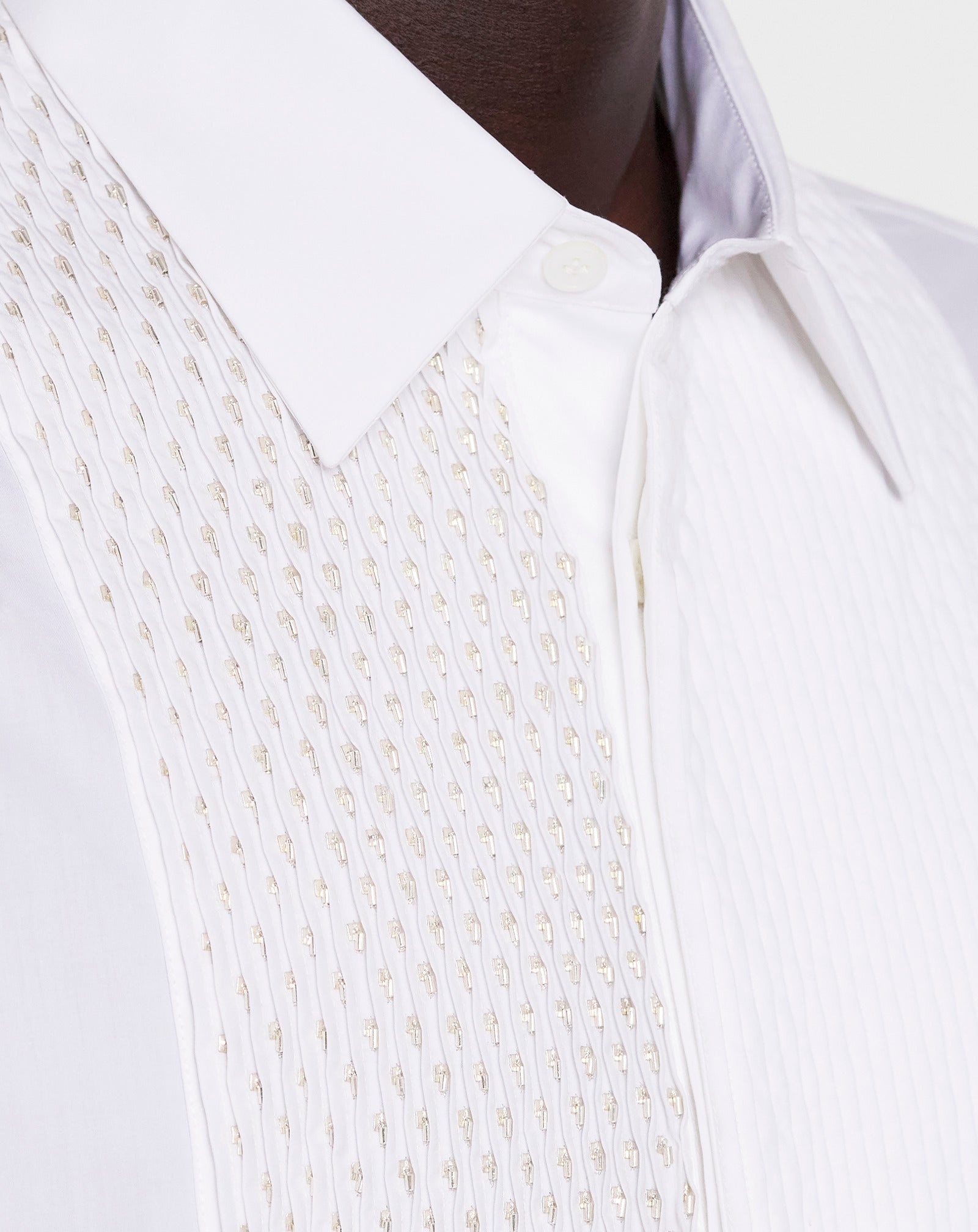 REGULAR FIT SHIRT WITH EMBROIDERED PLASTRON - 5
