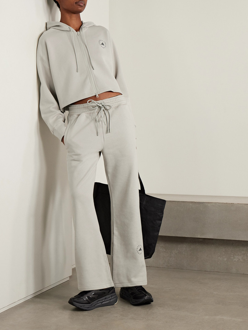 adidas Cropped Organic Cotton-blend Jersey Hoodie outlook