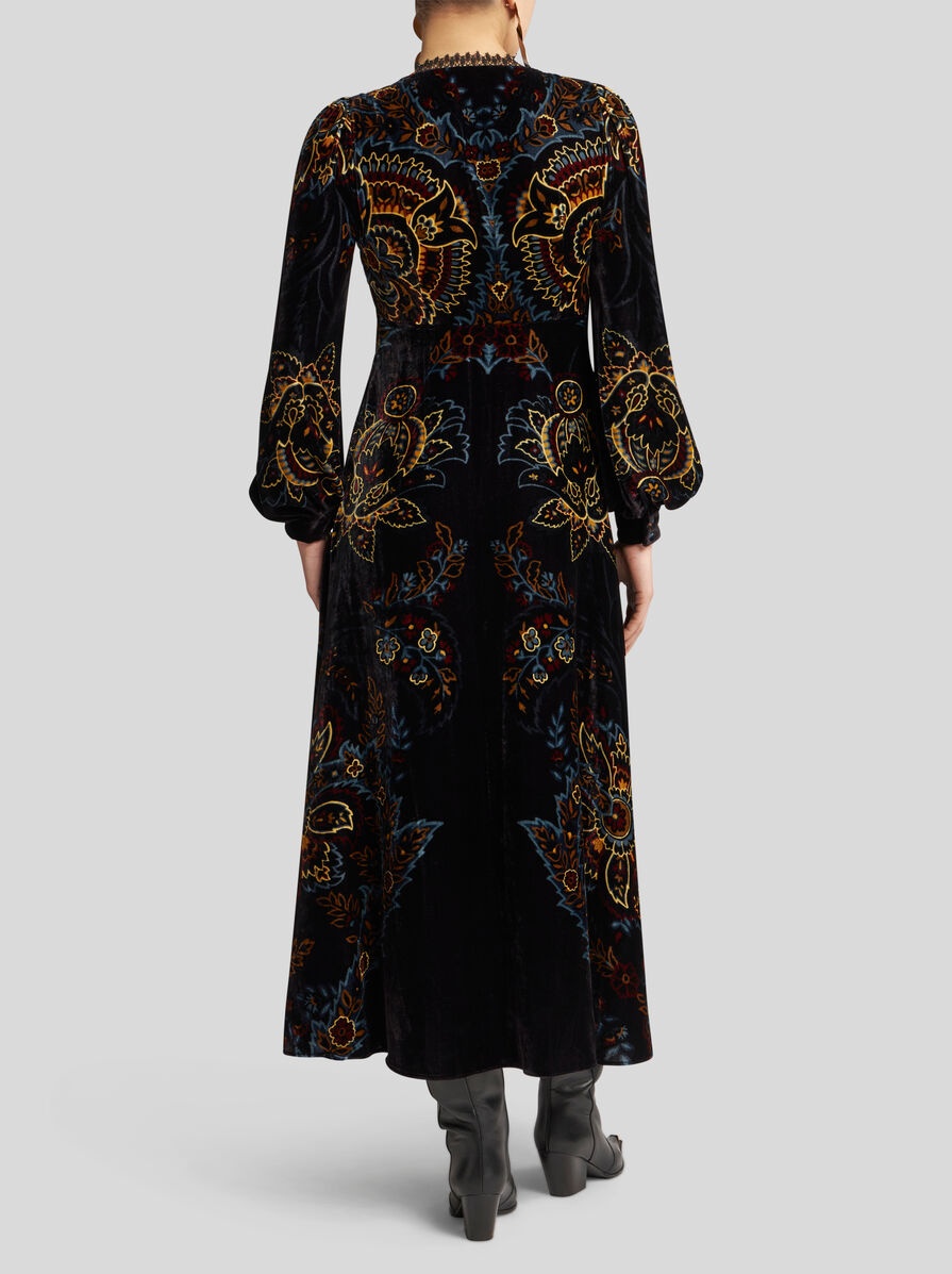 PRINTED VELVET DRESS - 4