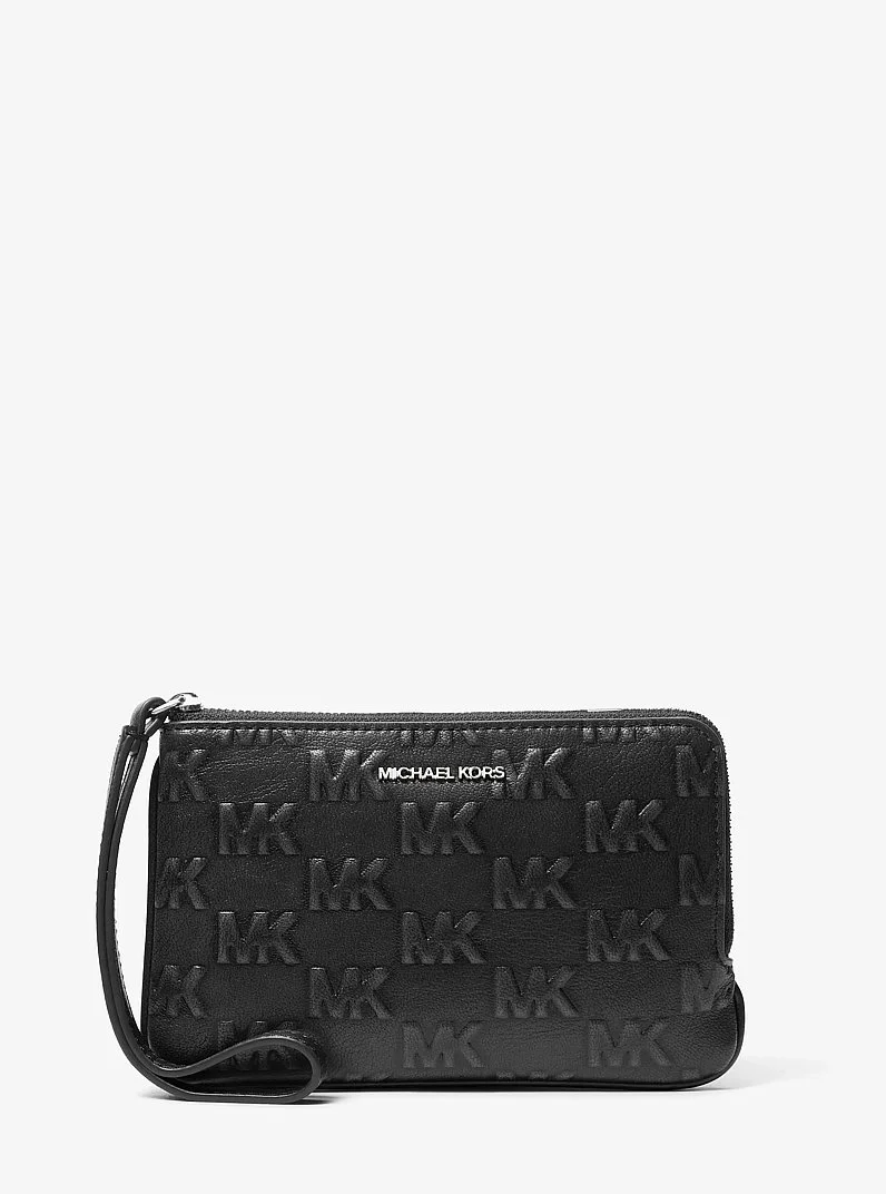 Jet Set Travel Small Burnished Logo Embossed Wristlet - 1