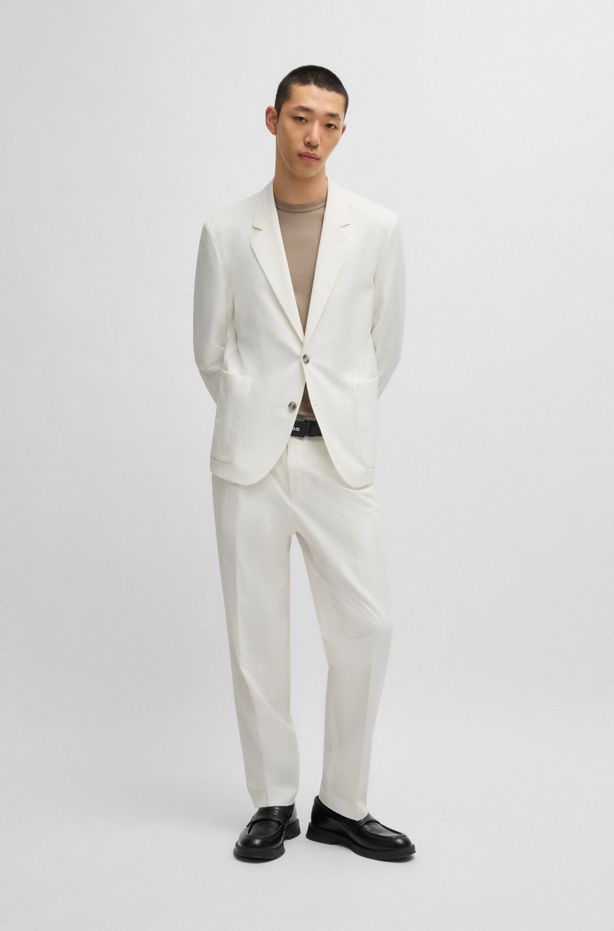 SLIM-FIT JACKET IN SEERSUCKER FABRIC - 3