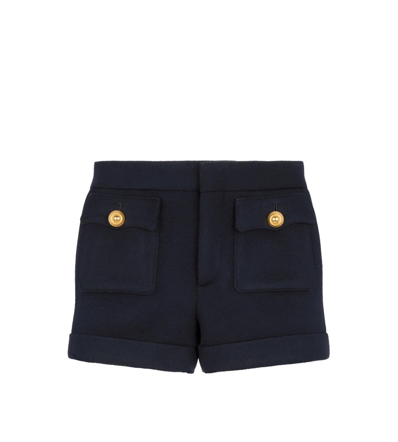 WOOL AND CASHMERE BLEND TAILORED SHORTS - 1