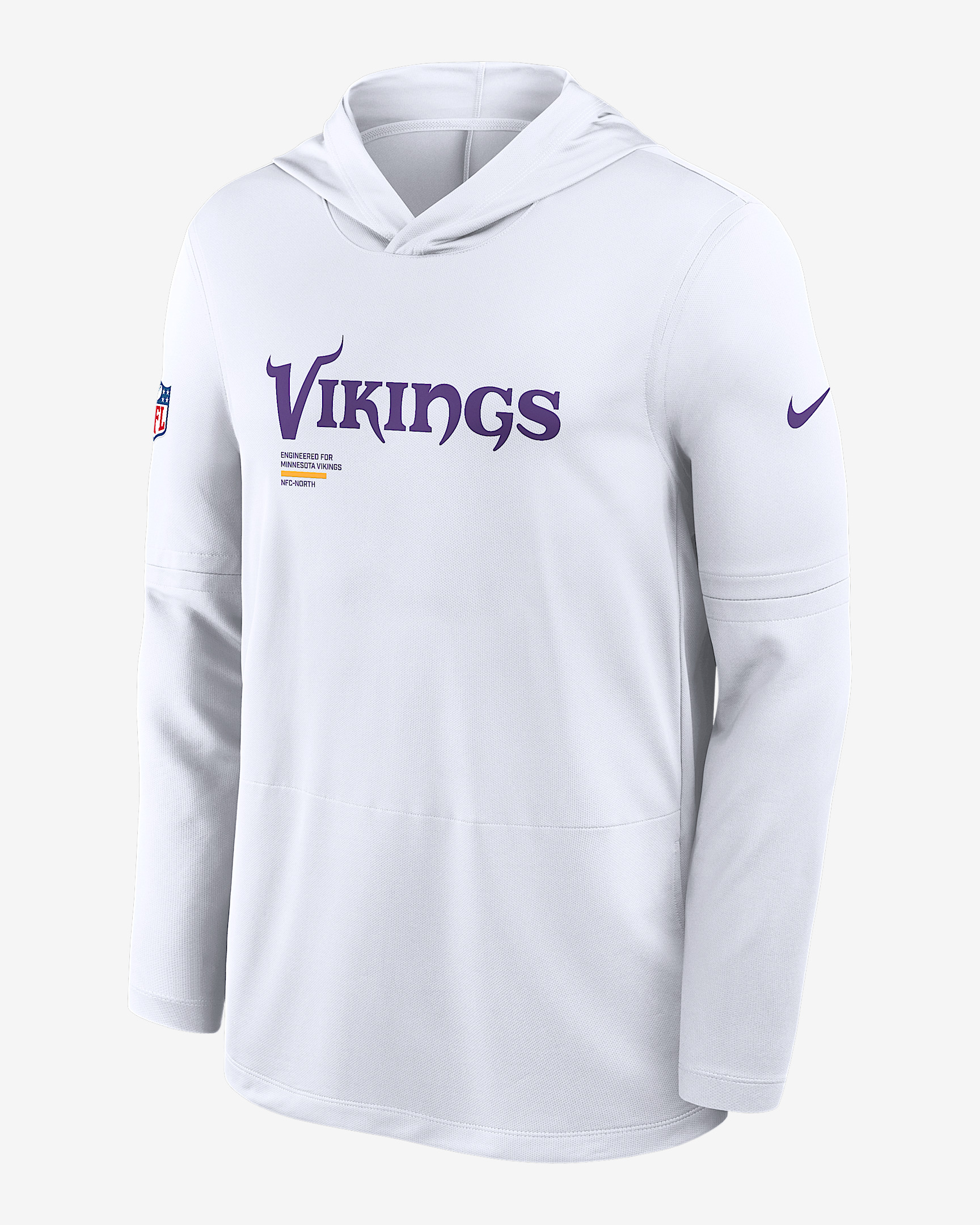 Minnesota Vikings Pure Fury Sideline Men's Nike Dri-FIT NFL Long-Sleeve Hooded Top - 1