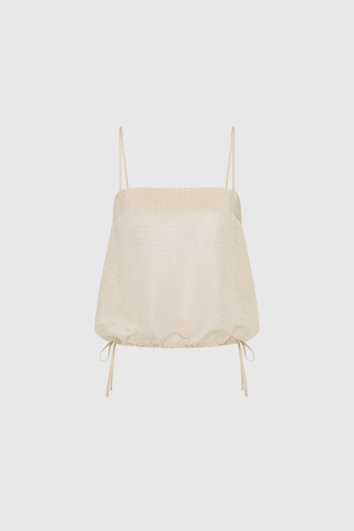 Woven Check Drawstring Cami - Soft Ash - 1