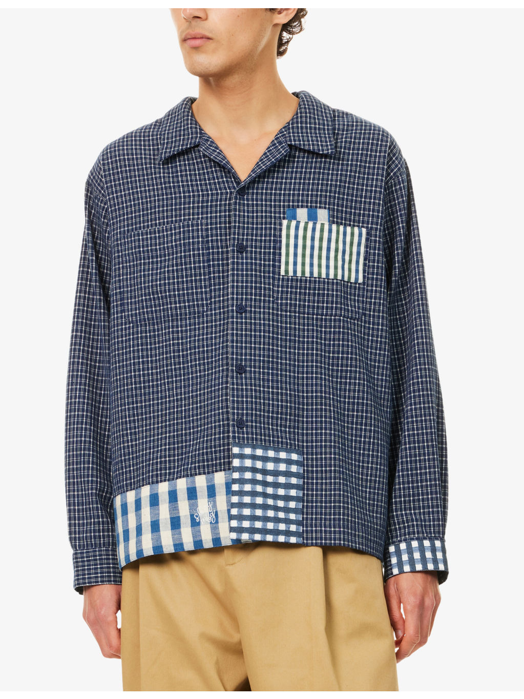 Patchwork Boxy-Fit Cotton Shirt - 3