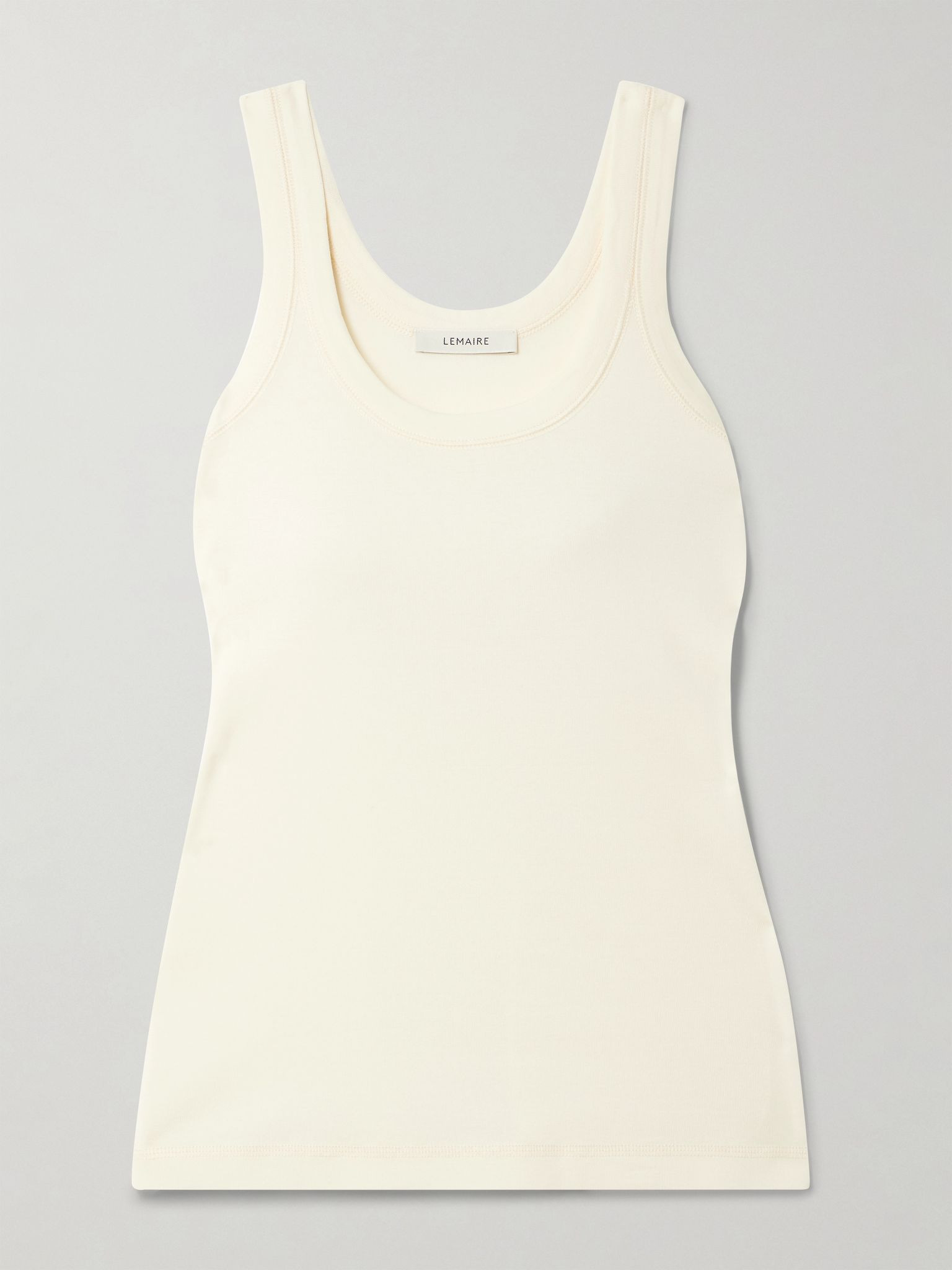 Ribbed cotton tank top Off-white - 1