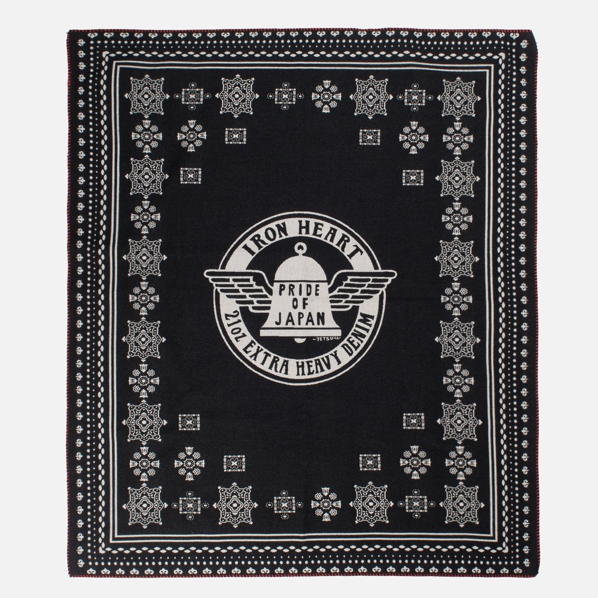 IHG-070-BLK Double Weave Blanket "Bell And Wings" - Black - 1