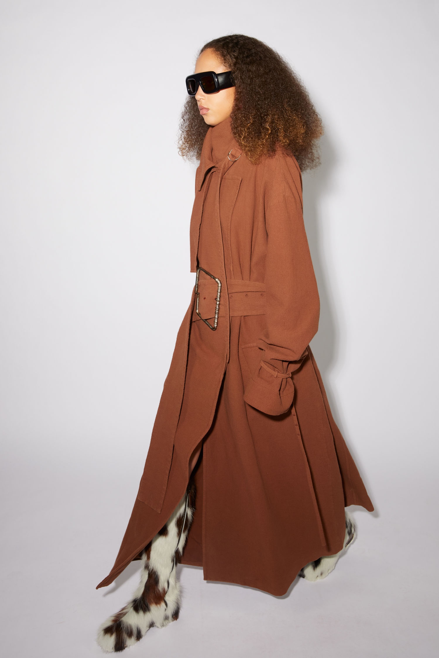 Belted trench coat - Walnut brown - 3