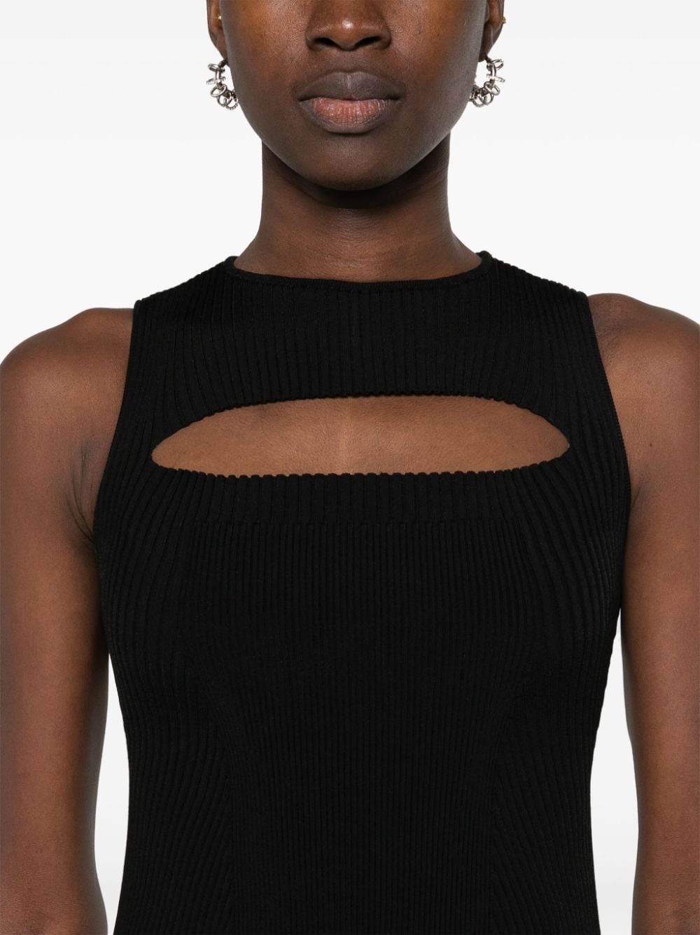 cut-out ribbed maxi dress - 5