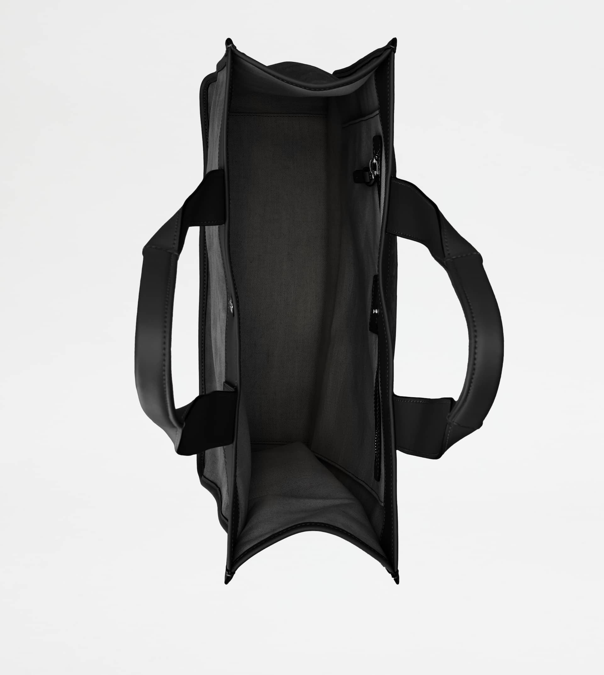 TOTE SHOPPING BAG IN SUEDE MEDIUM - BLACK - 3