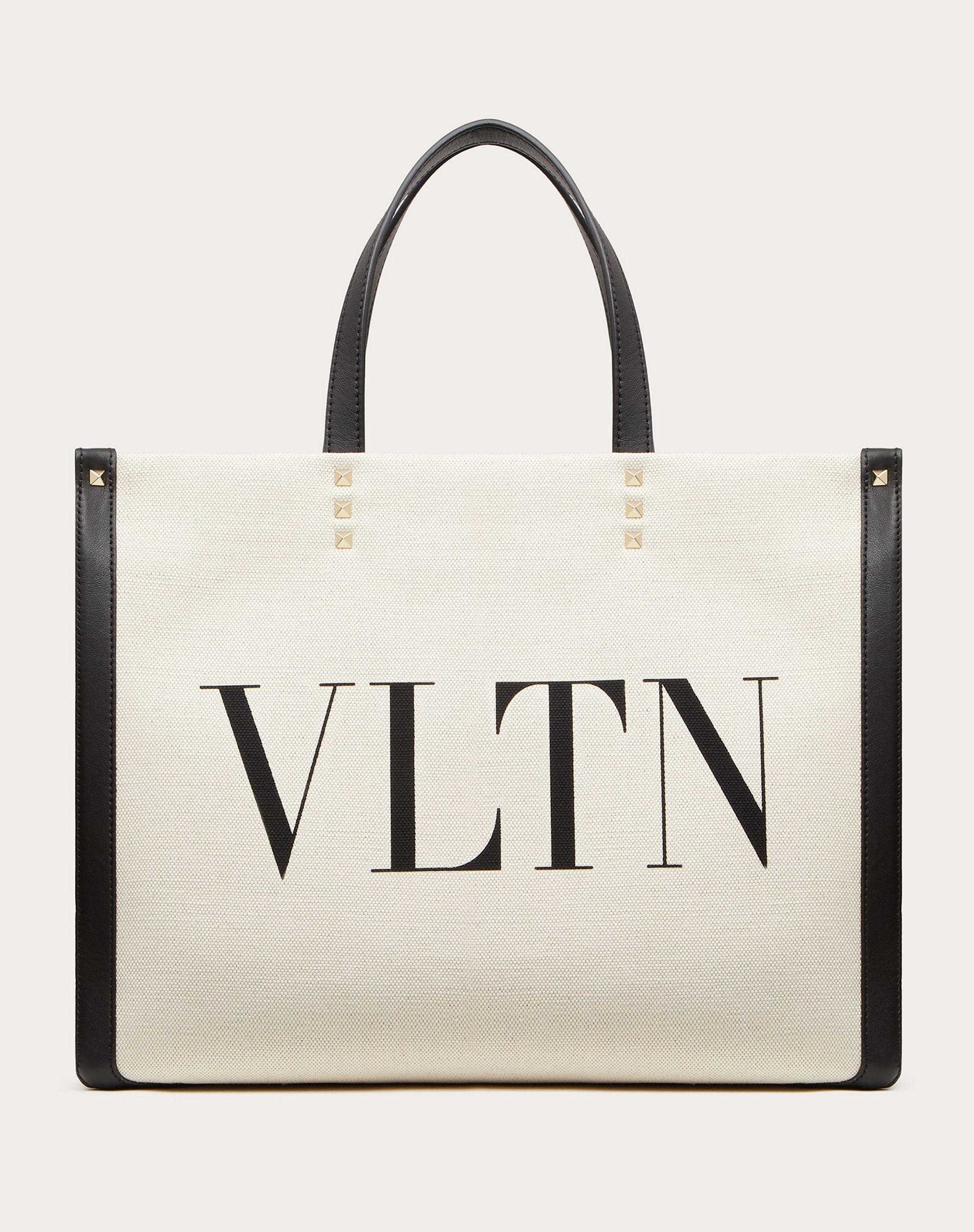 Small VLTN Print Canvas Tote Bag - 1