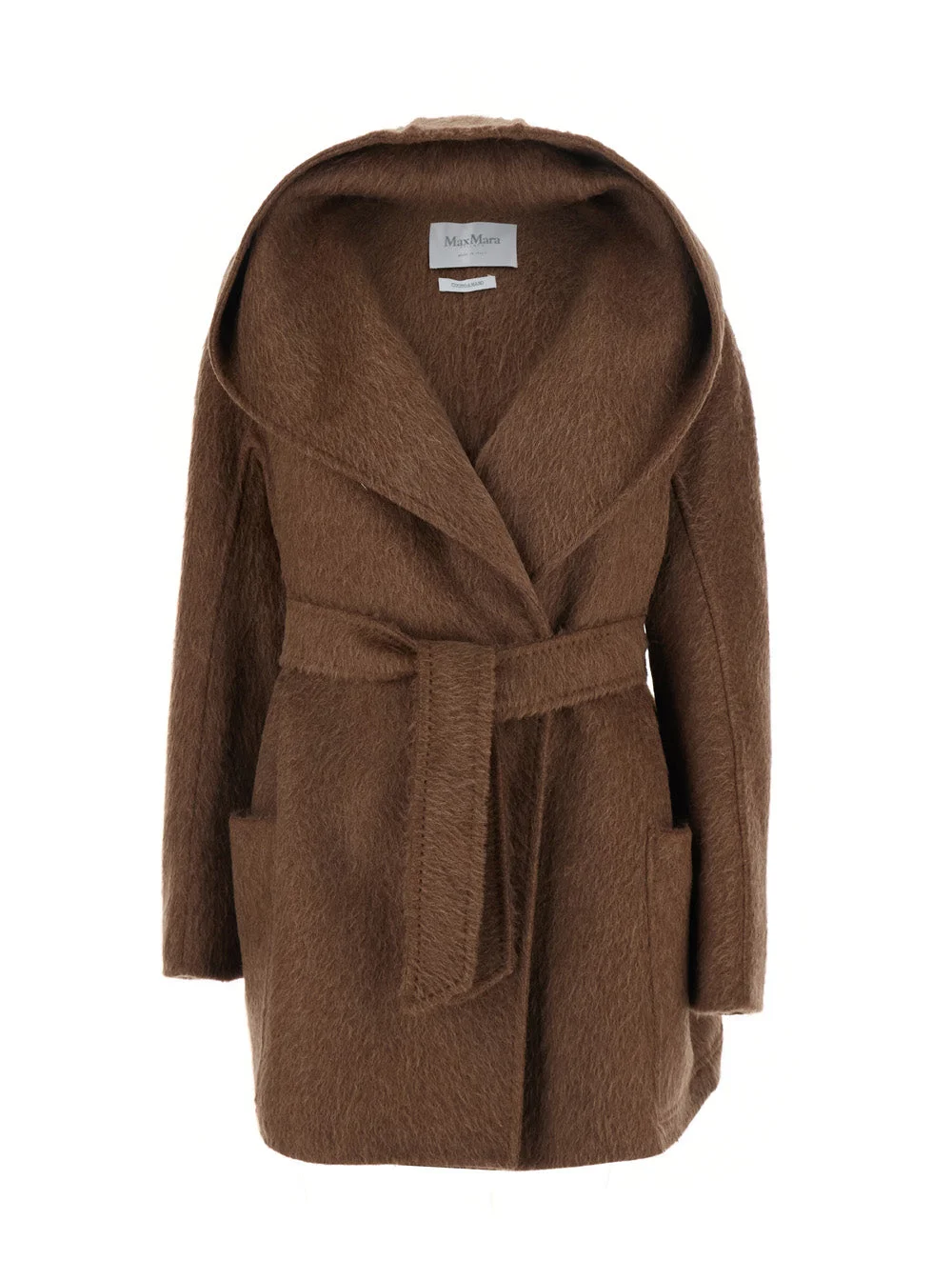 Max Mara Women 'Golf' Beige Shearling Coat With Hood And Front Belt In Fur For Women - 1
