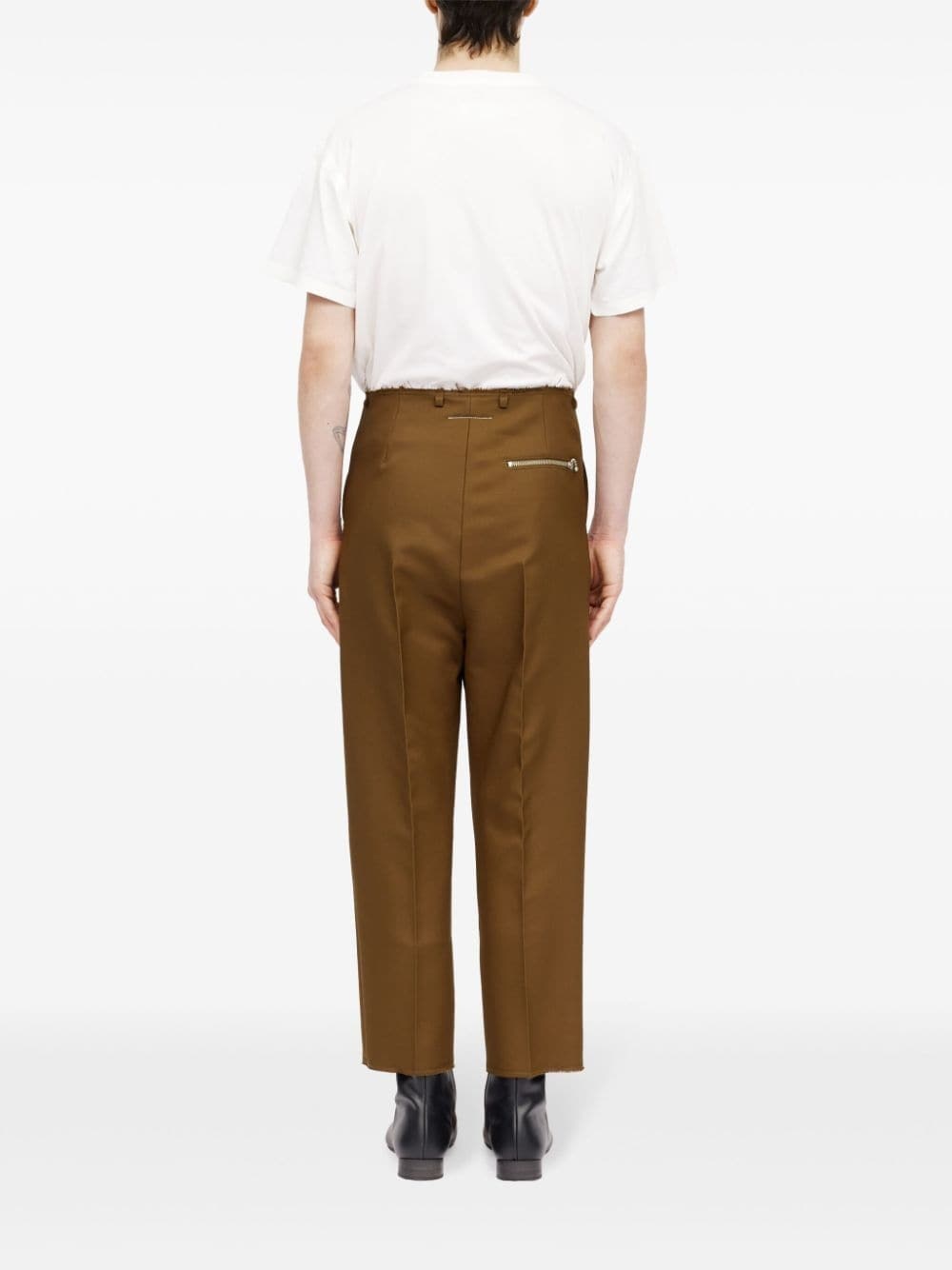 zip-detail tailored trousers - 4