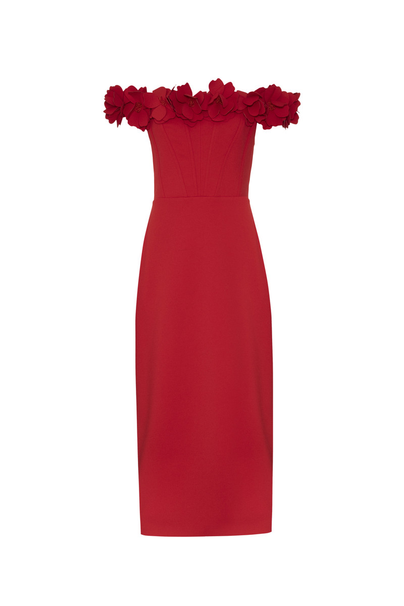 PatBO LIGHT SPOT CREPE MIDI DRESS outlook