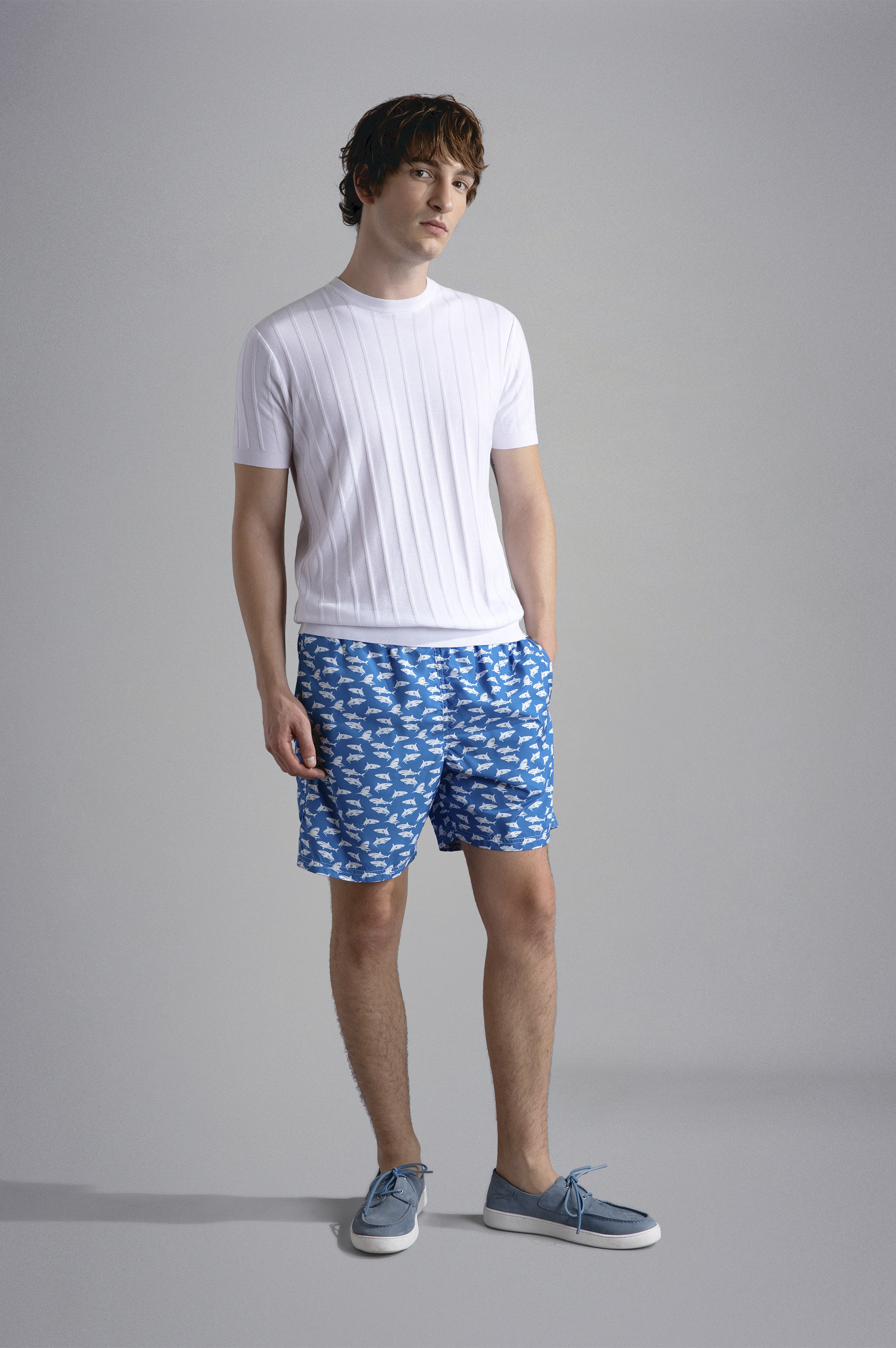 SWIM SHORTS WITH SHARK PRINT - 2