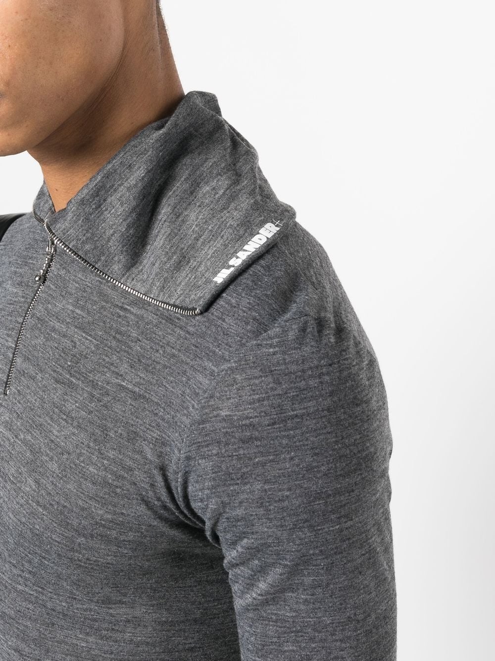 logo-print mélange-effect sweatshirt - 5
