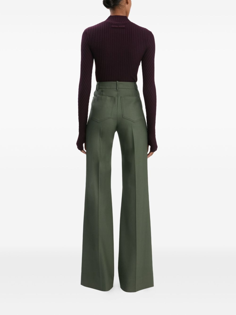 pocket-detail wide-leg trousers - 3