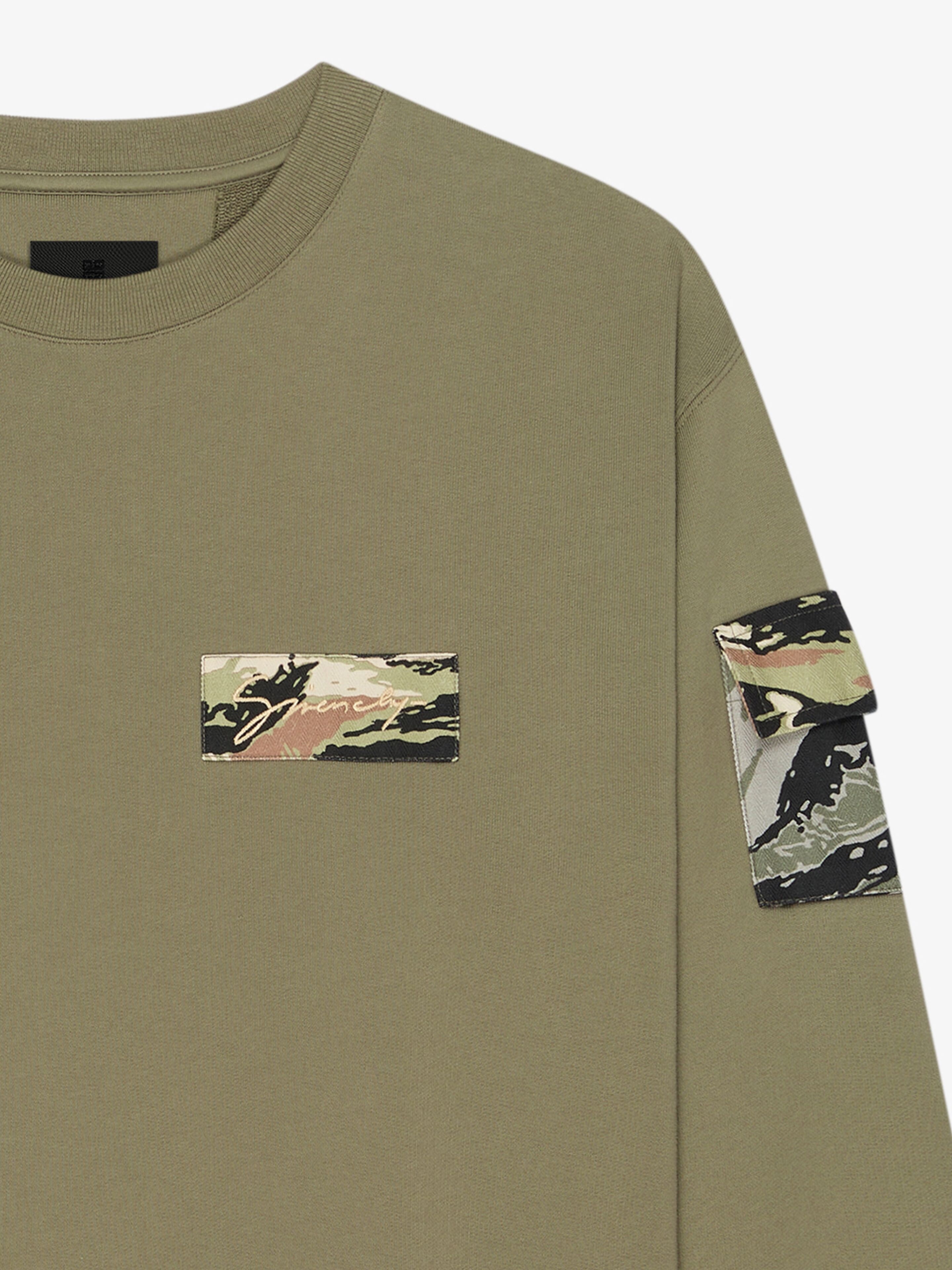 SWEATSHIRT IN FLEECE WITH CAMO PATCHES - 4
