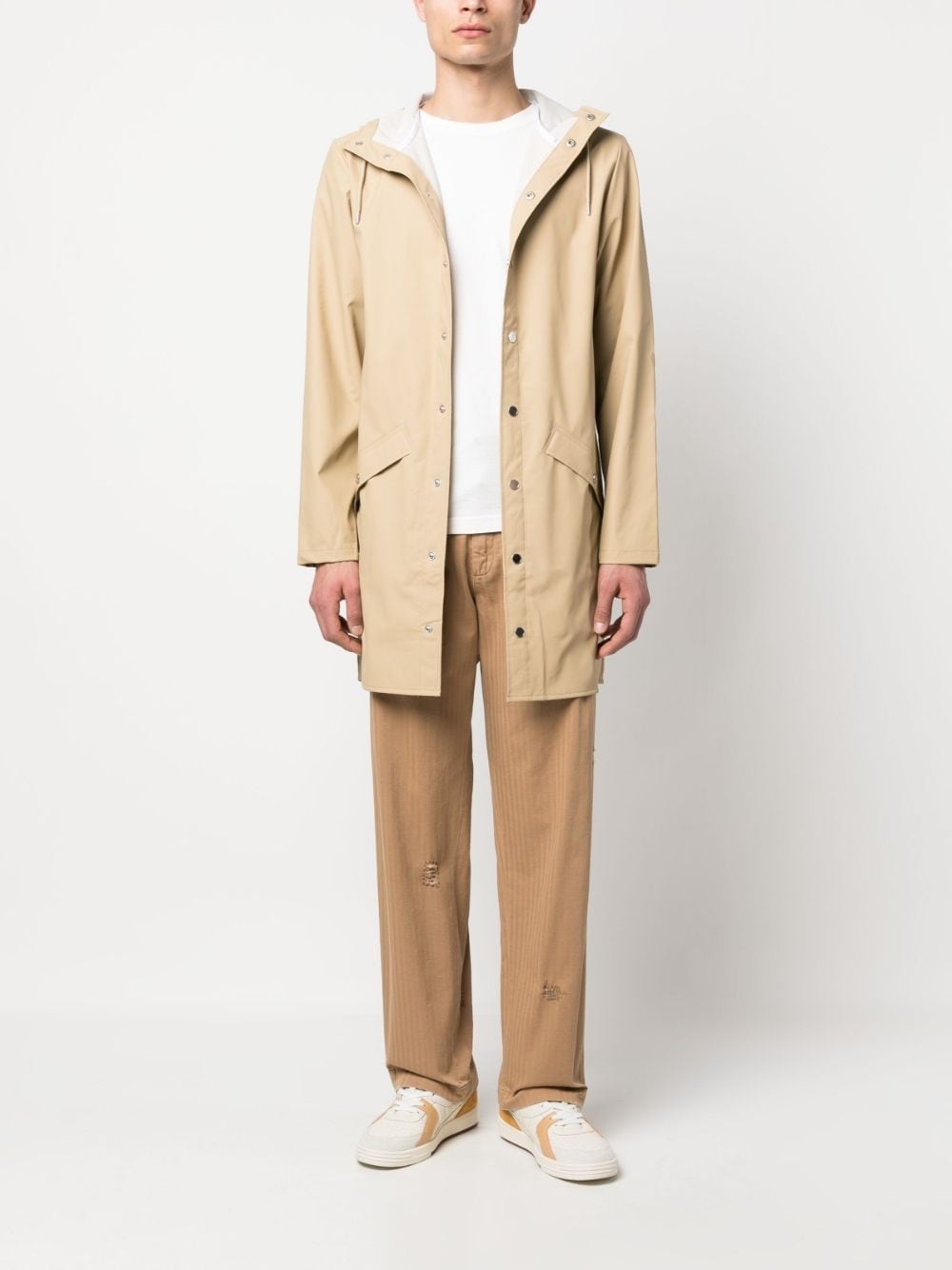 hooded long-sleeve raincoat - 2