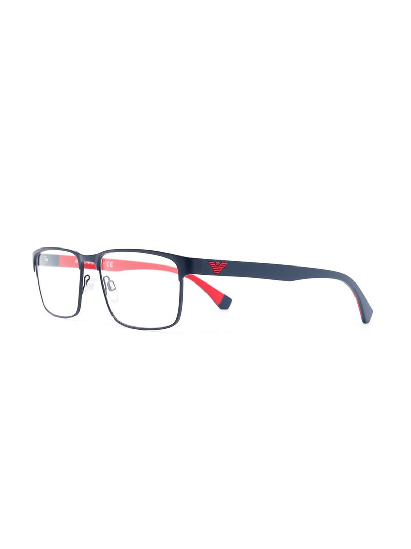 EMPORIO ARMANI two-tone embossed logo glasses outlook