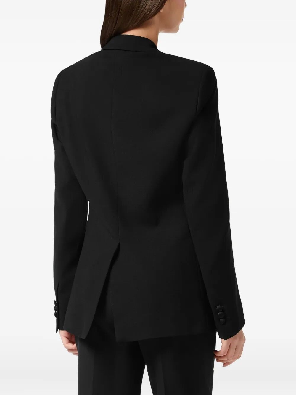 Crepe And Satin Double-Breasted Blazer `Dame` - 5