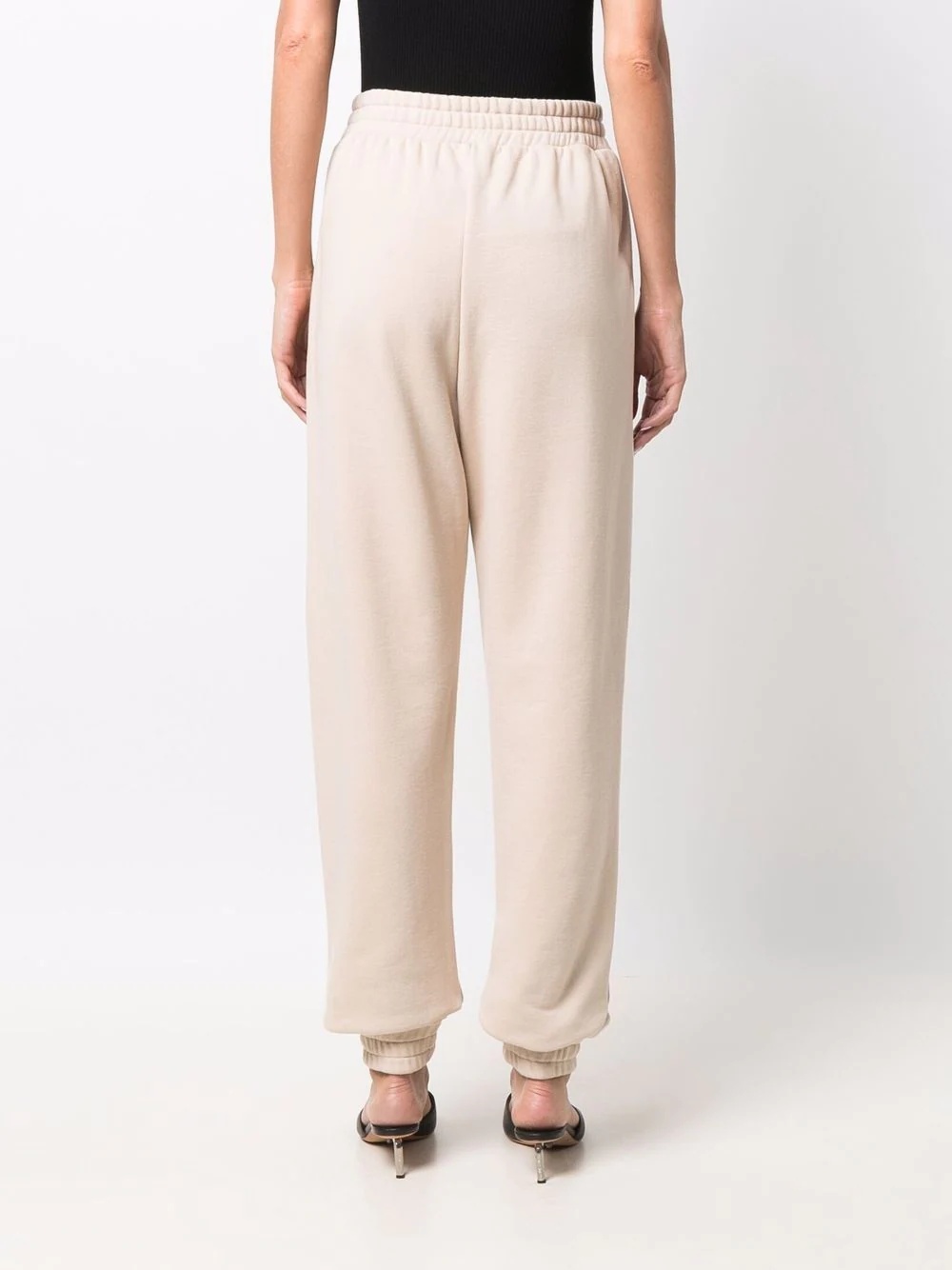 high-waisted cotton track pants - 4