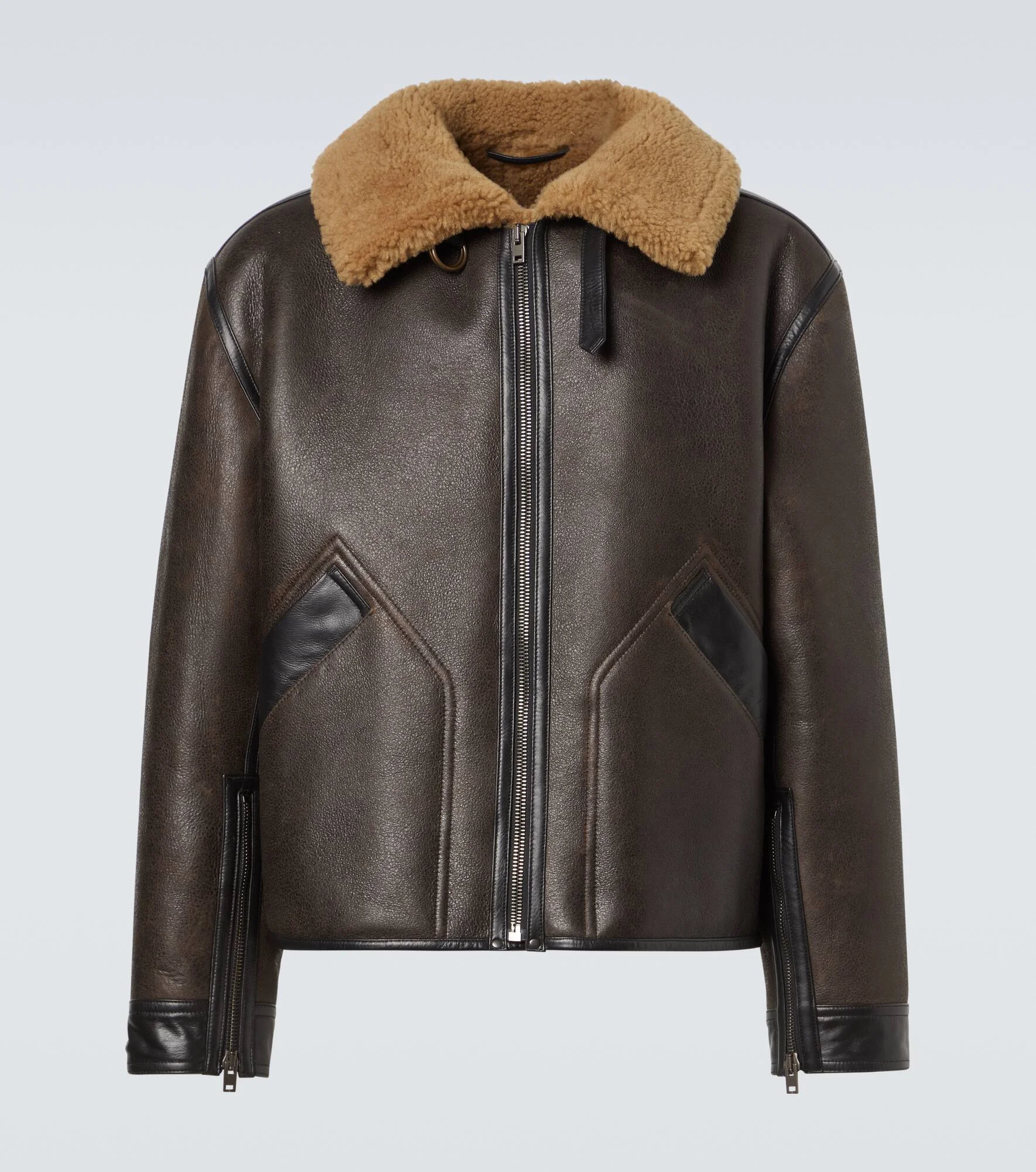 Shearling-lined leather jacket - 1