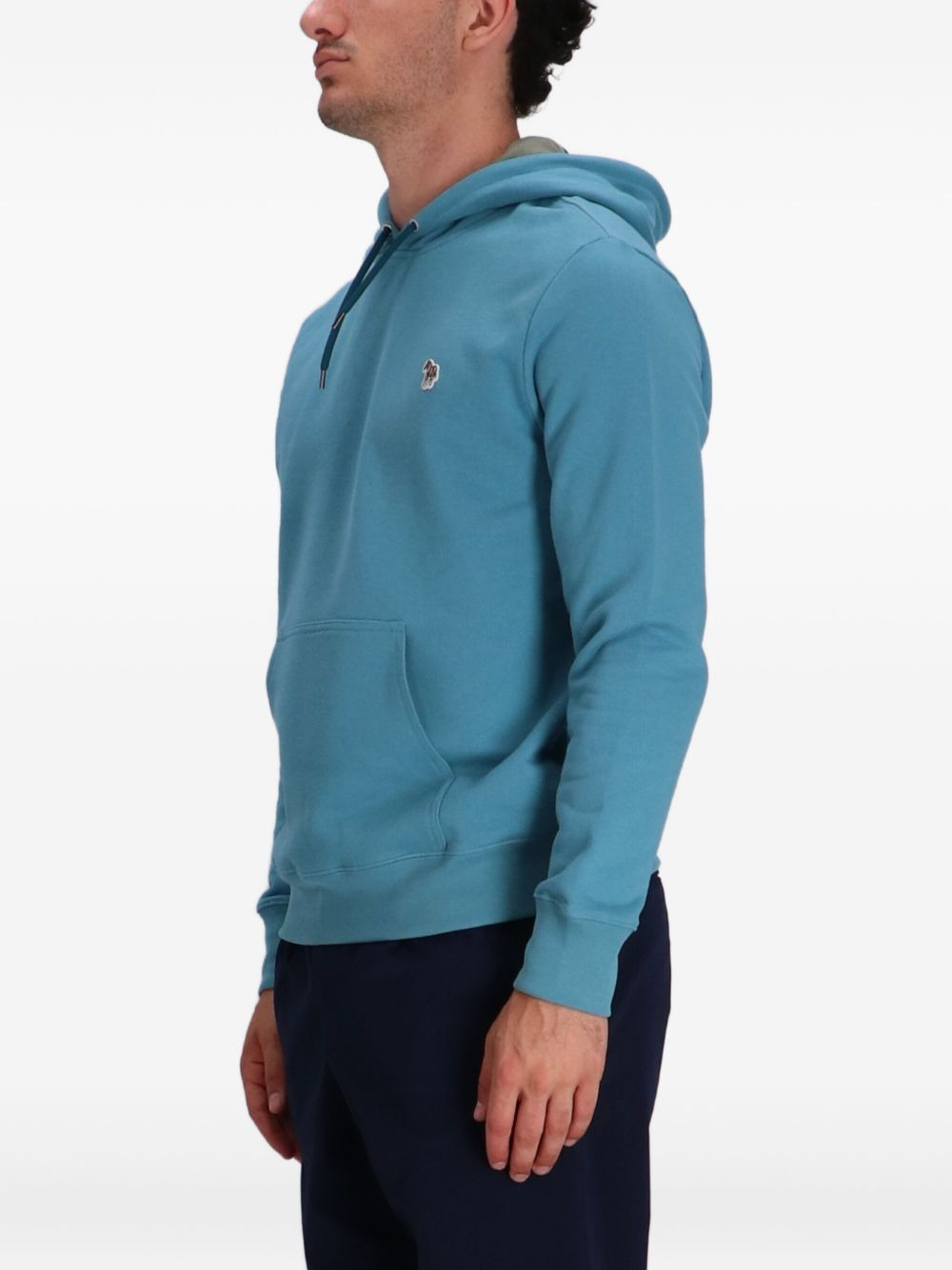 logo-patch cotton hoodie - 3