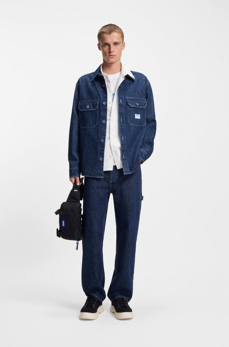 HUGO LOGO-LABEL SHIRT IN COTTON TWILL outlook