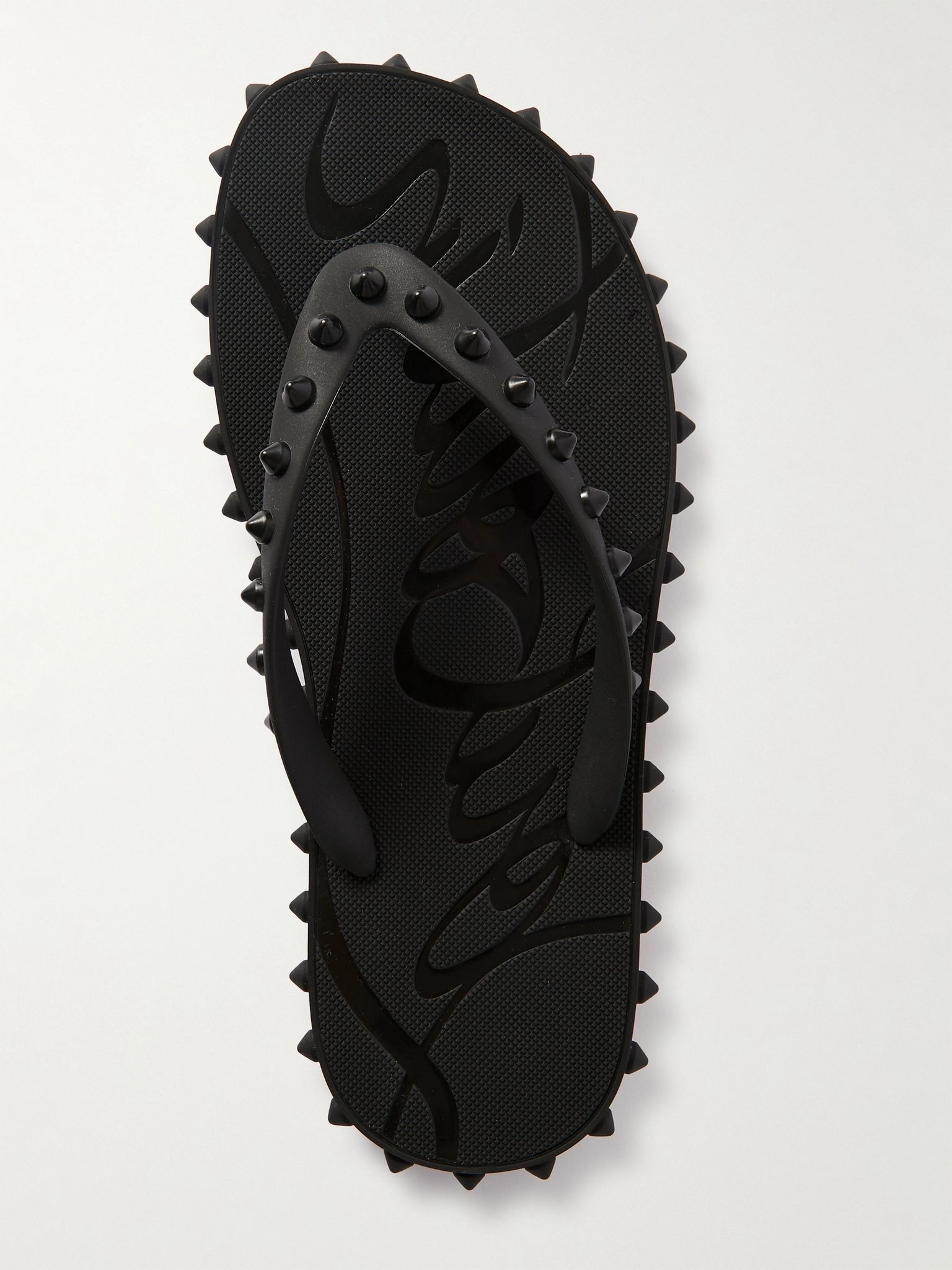 Super Loubi studded rubber flip flops Black - 5