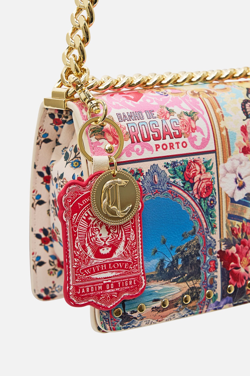 CROSSBODY BOX BAG WITH CHAIN AND KEYRING - 4
