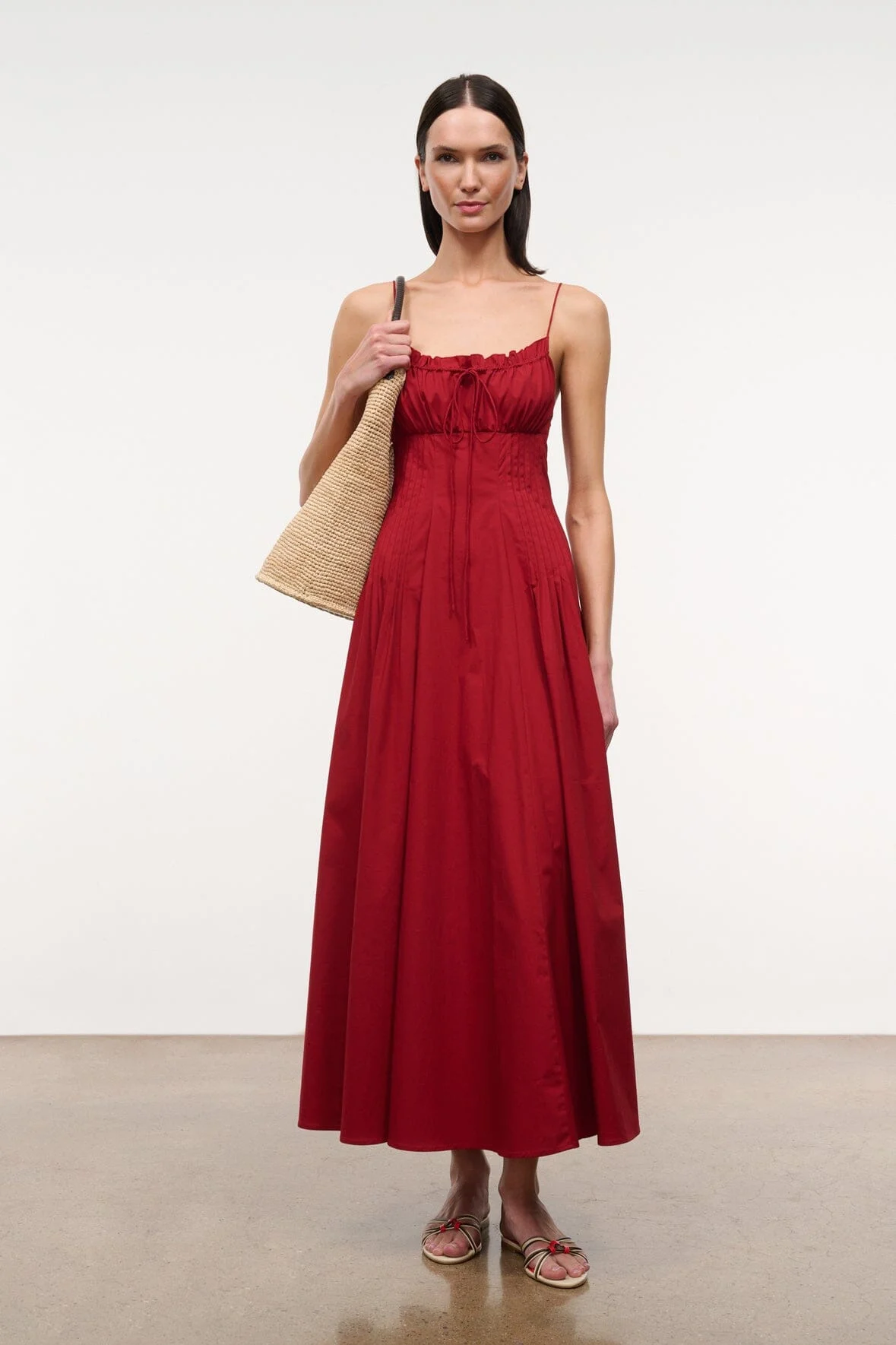 STAUD MARGI DRESS ROUGE - 1