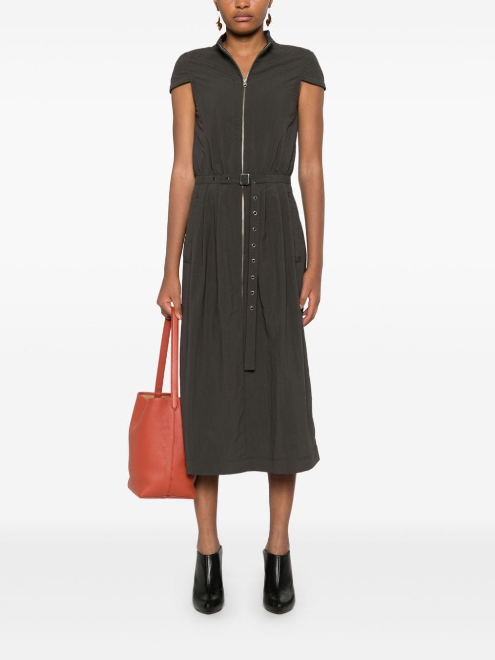 pleat-detail midi dress - 2