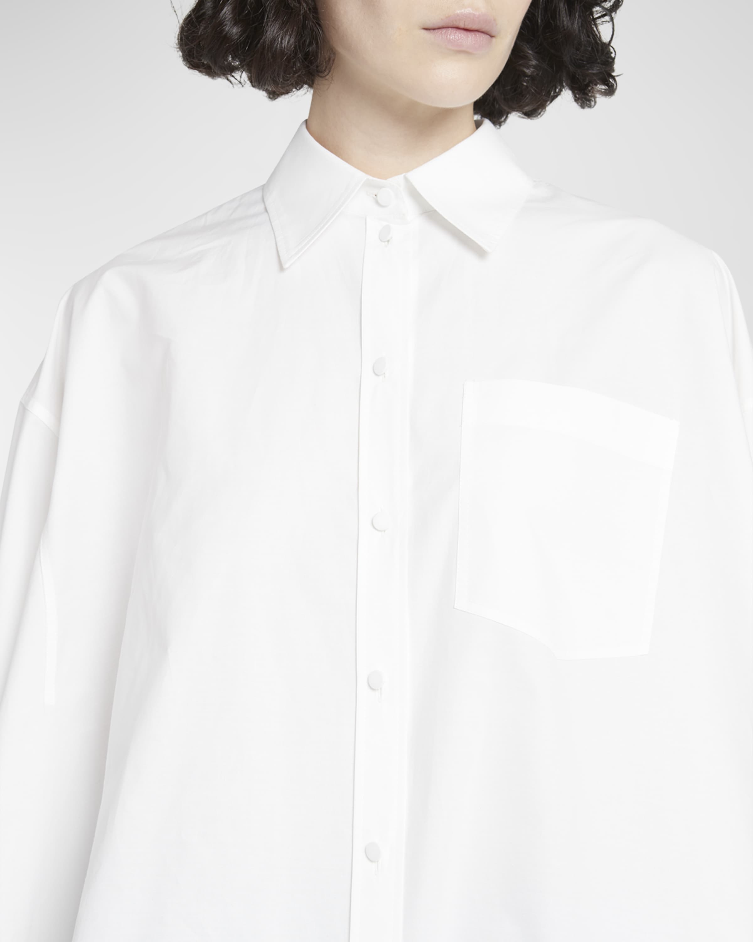 Oversized Cotton Poplin Collared Shirt - 5