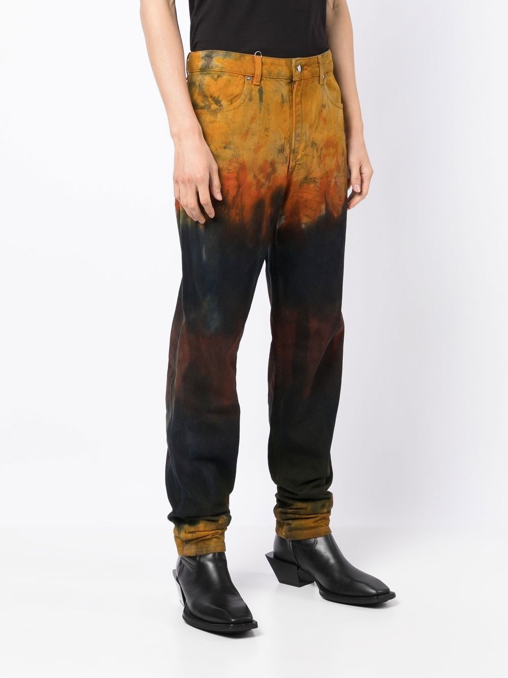 distressed straight-leg jeans - 3