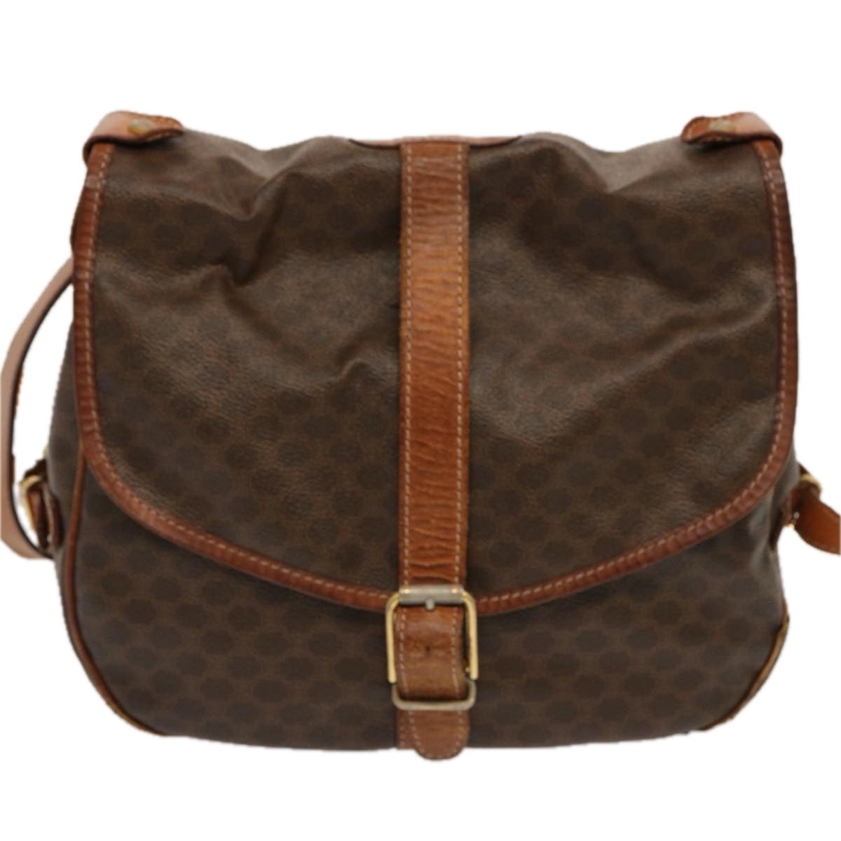 CELINE Macadam Canvas Shoulder Bag Pvc Brown - 13