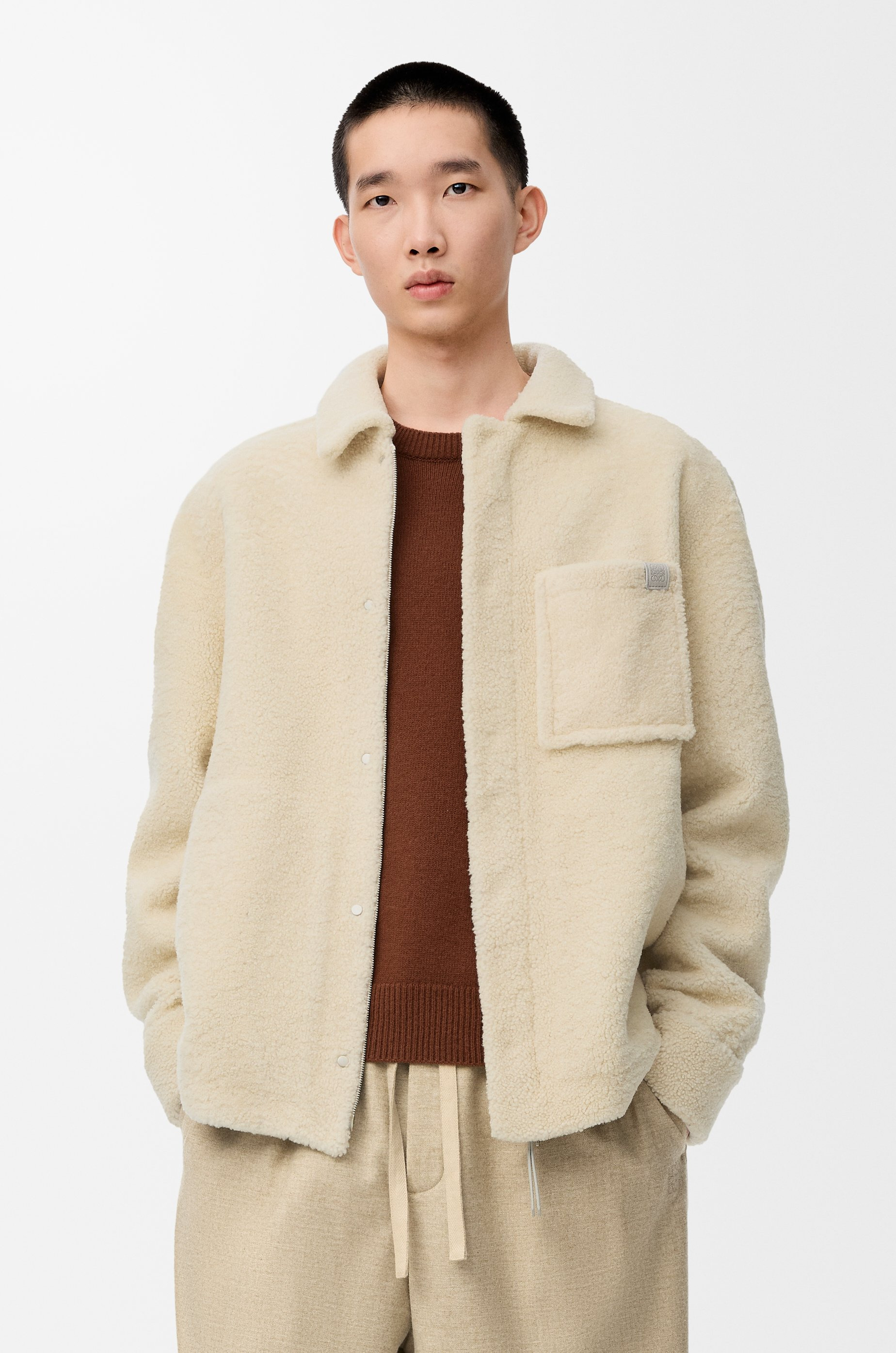 Overshirt in shearling - 3