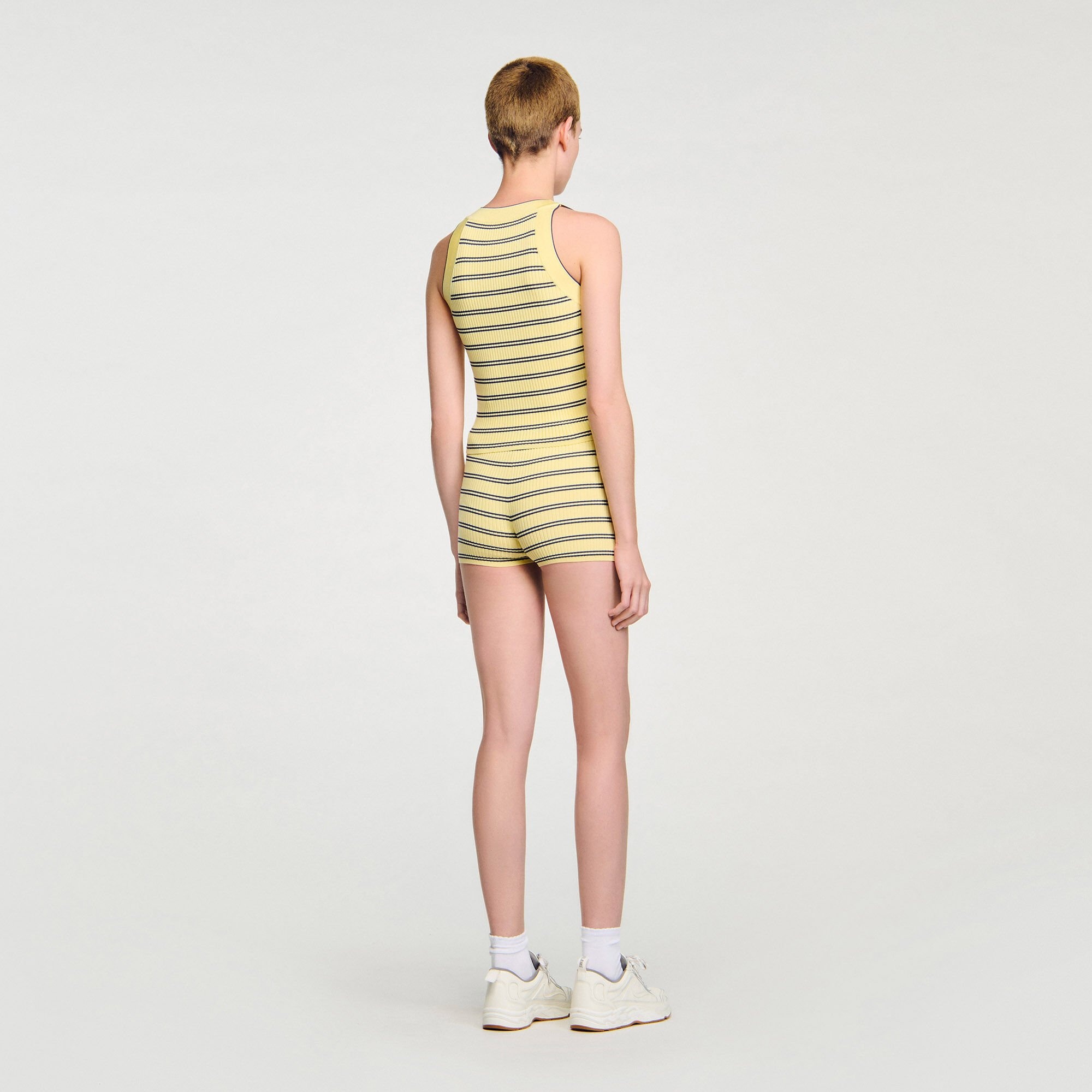 STRIPED KNIT VEST TOP - 5