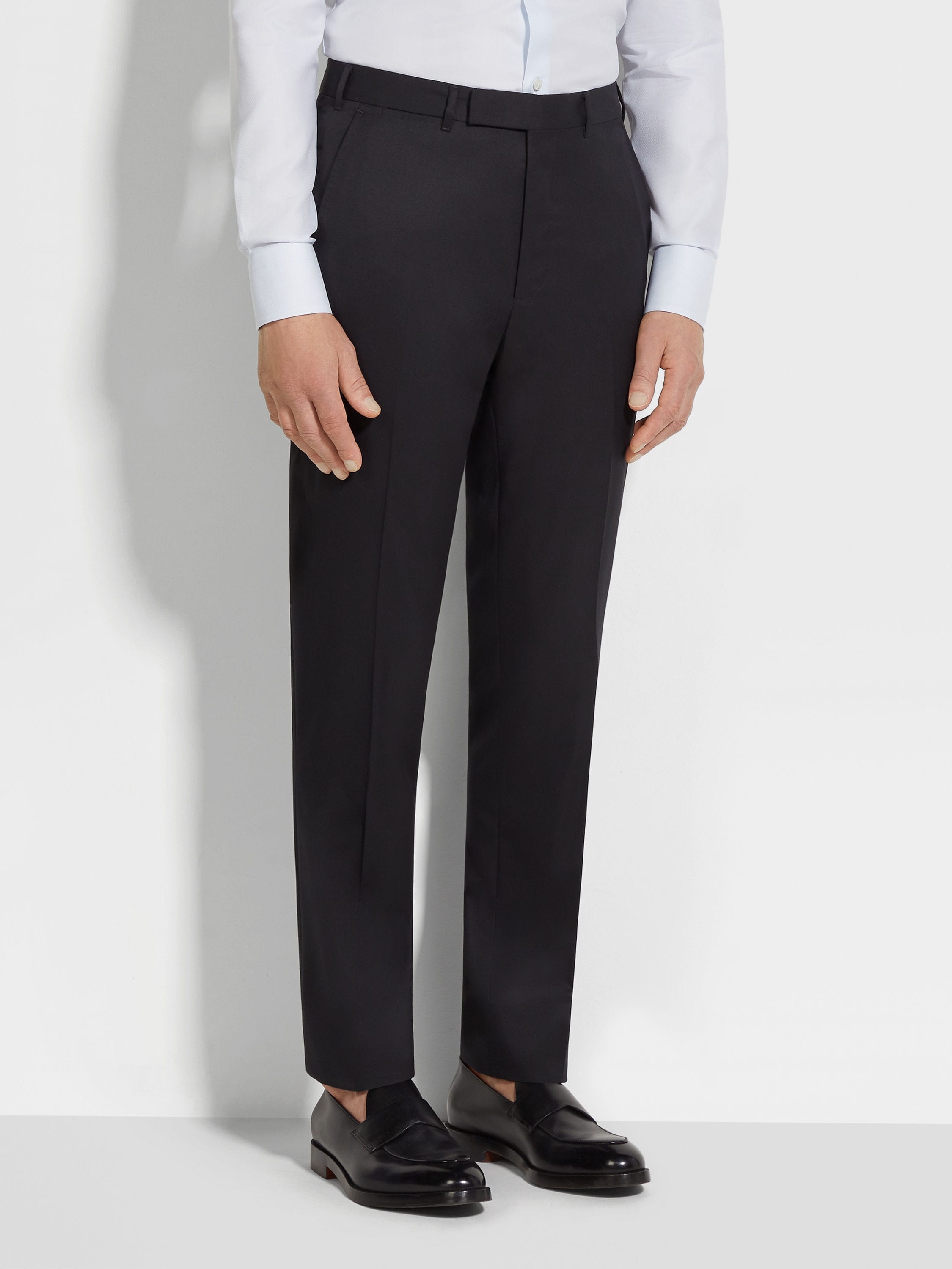 BLACK CENTOVENTIMILA WOOL PANTS - 4