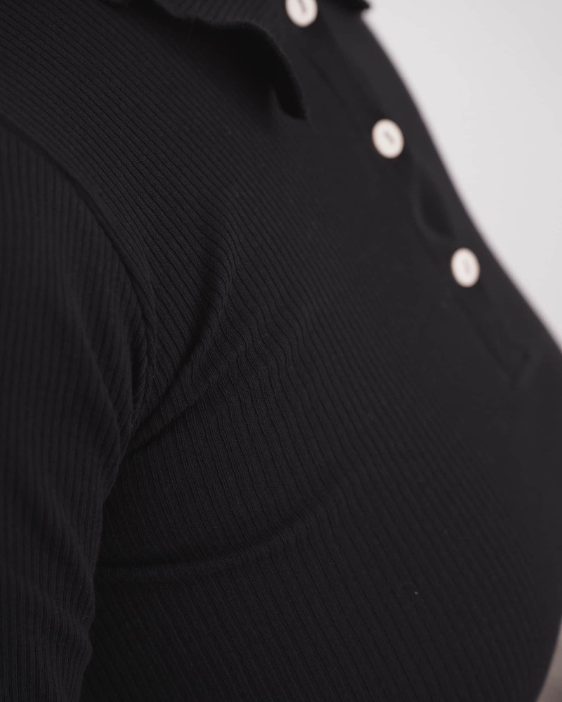 Dual Polo Long Sleeve - Recycled Cotton Rib 5