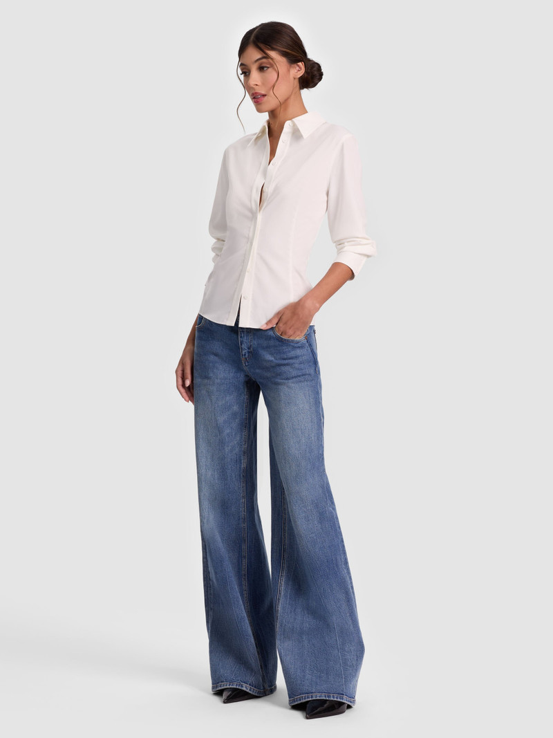AMELIA BUTTON DOWN WITH LACE UP BACK 6