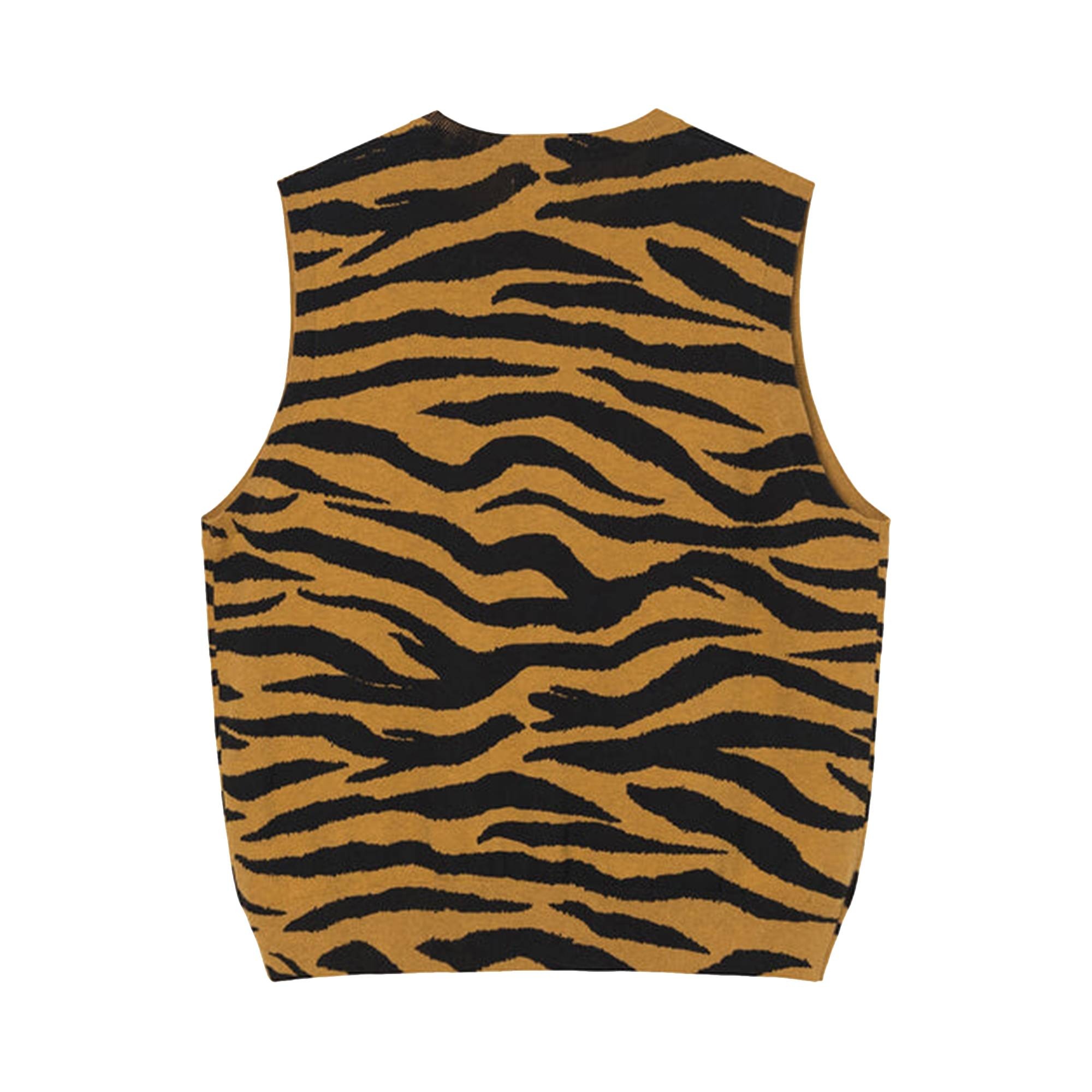 Stussy Tiger Printed Sweater Vest 'Mustard' - 2