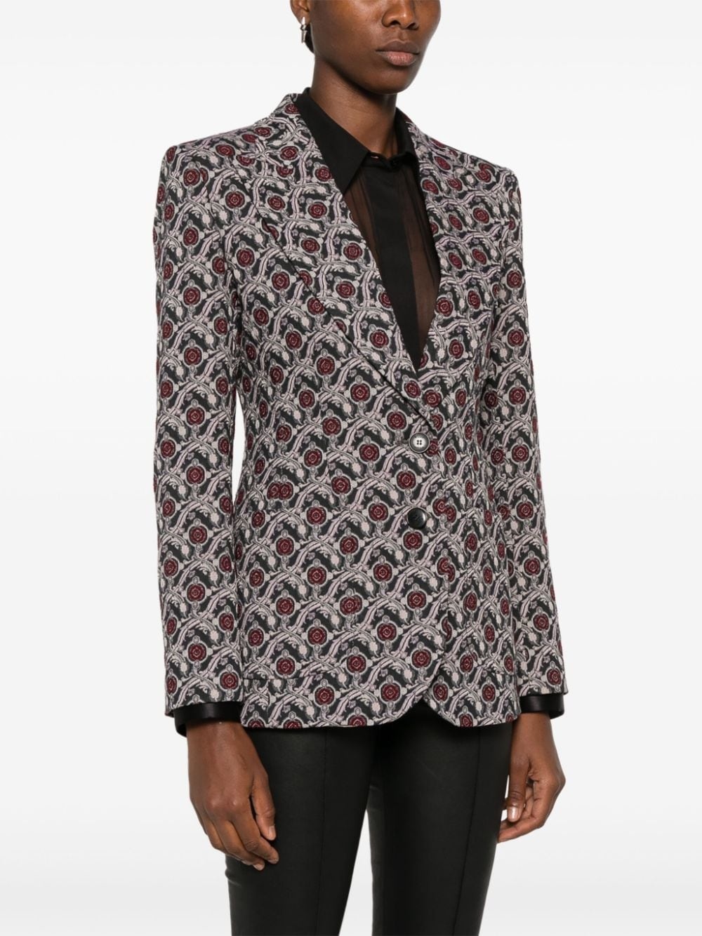 patterned-jacquard blazer - 3