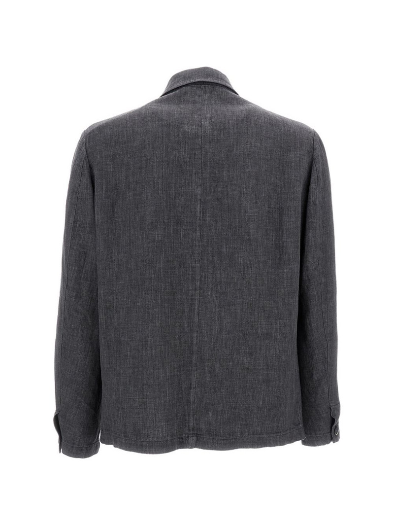 BARENA button patch-pocket overshirt outlook